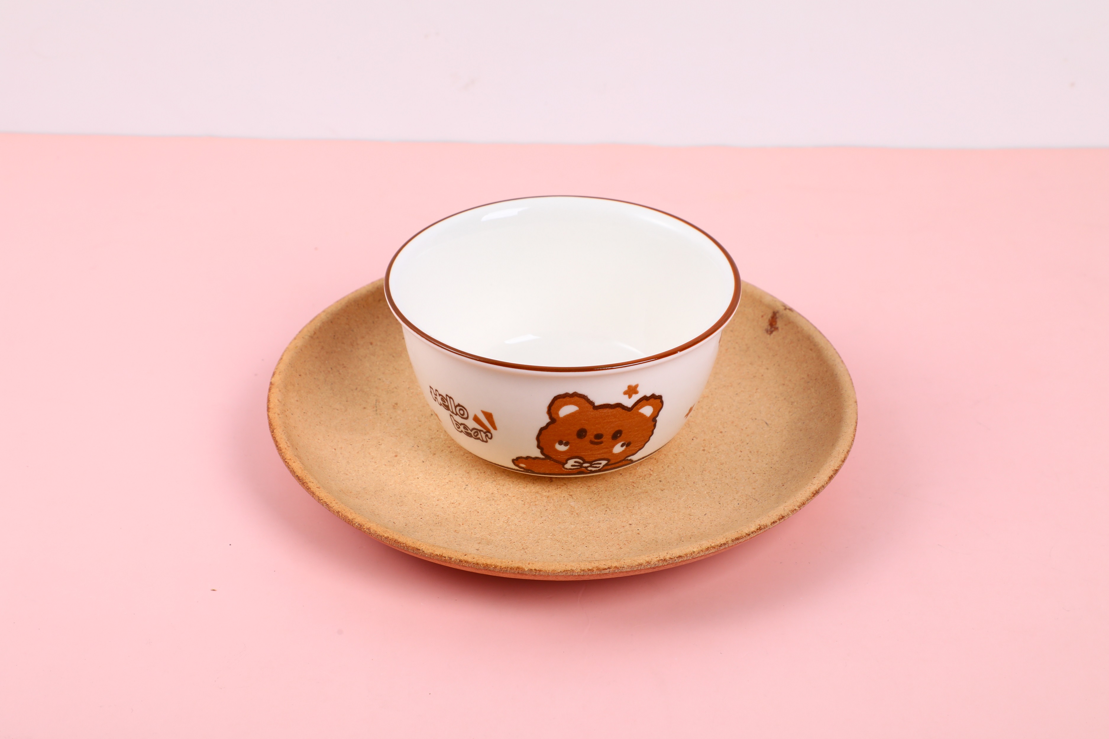 White glaze bear series-ceramic bowl 5 inches