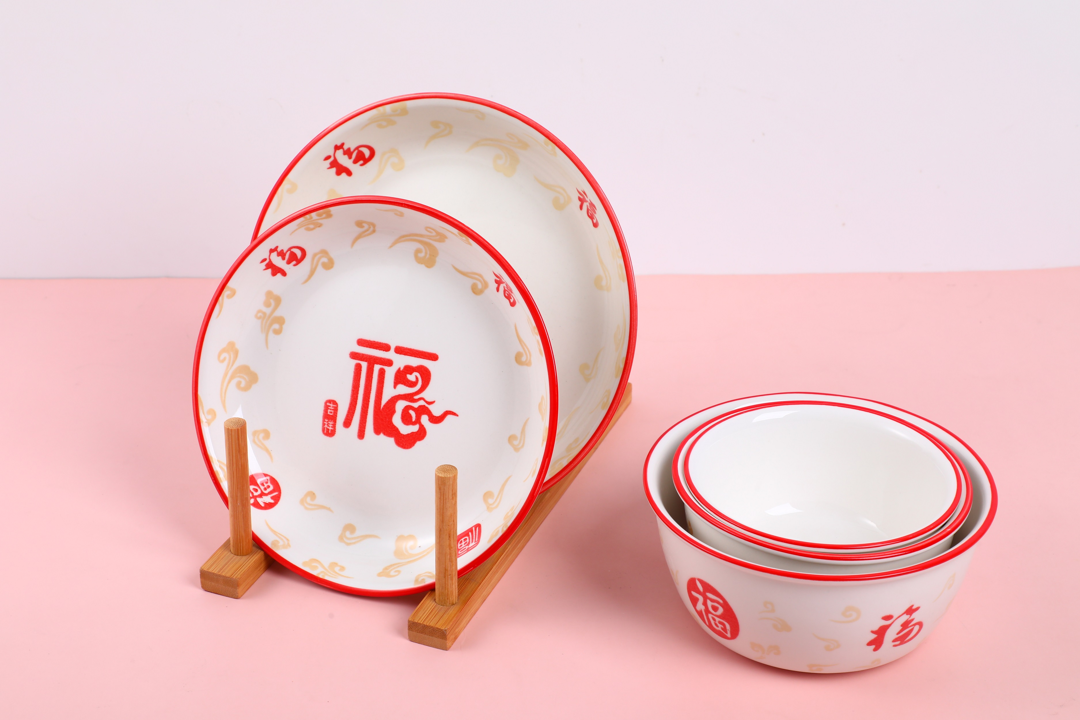 Auspicious blessing series 5ceramic bowl