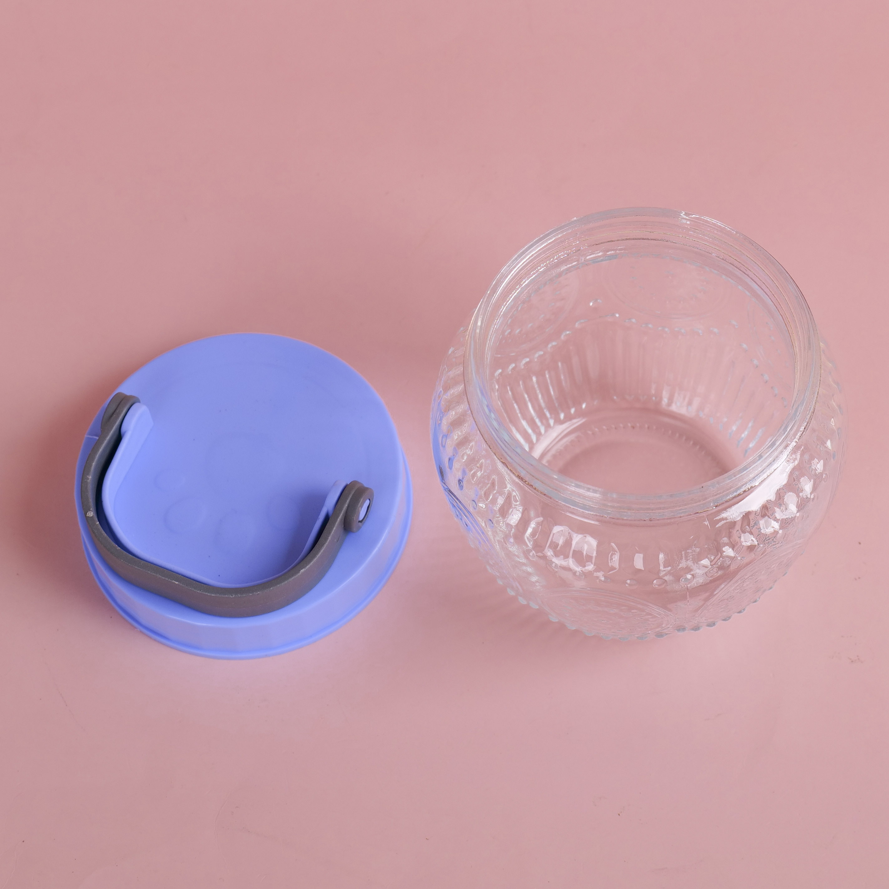 Small Handle Crystal Glass Jar 850ml