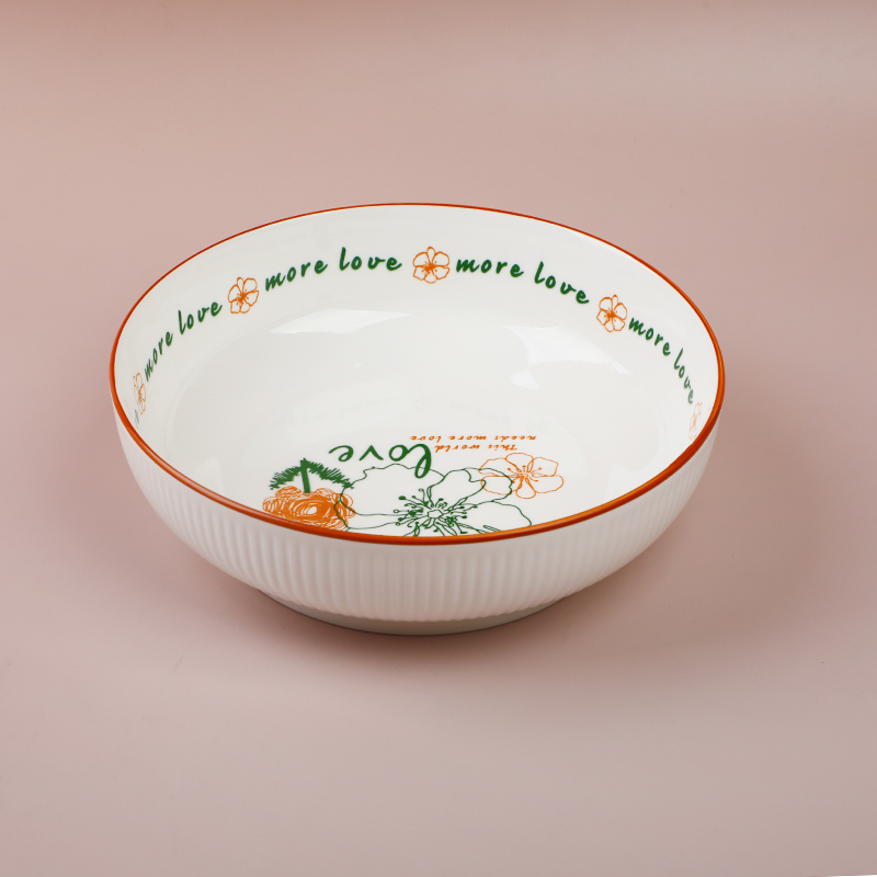 9 Vertical Pattern Electronic (Simplified Flower) Ceramic Bowl