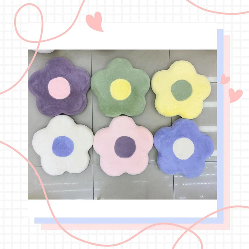 LY rabbit hair flower shaped cushion