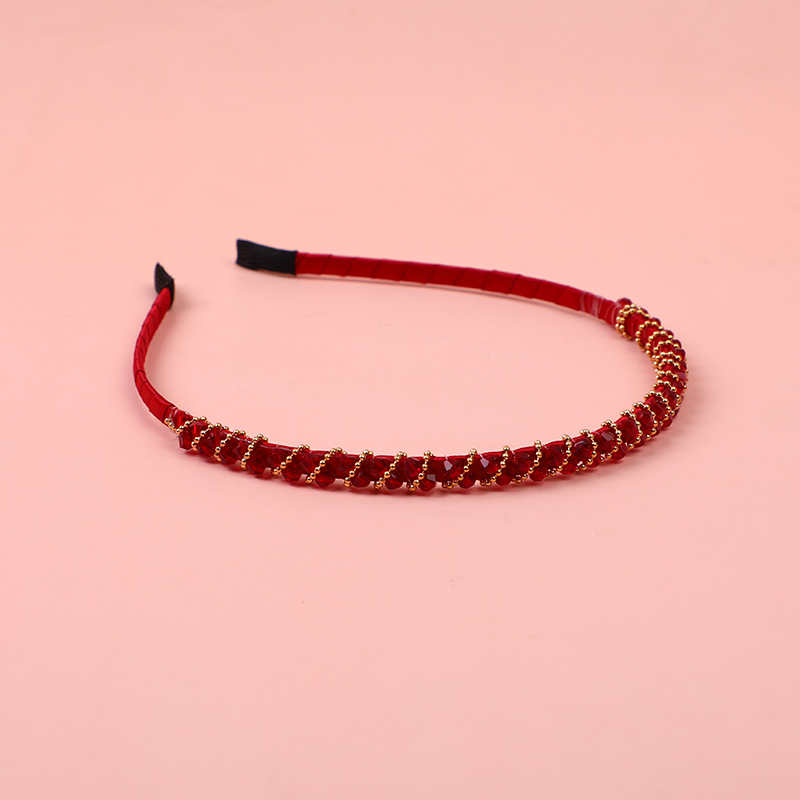 Wave Crystal Headband Red