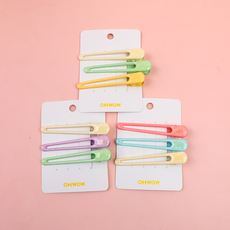 Beautiful colored water drop hair clip 3pcs