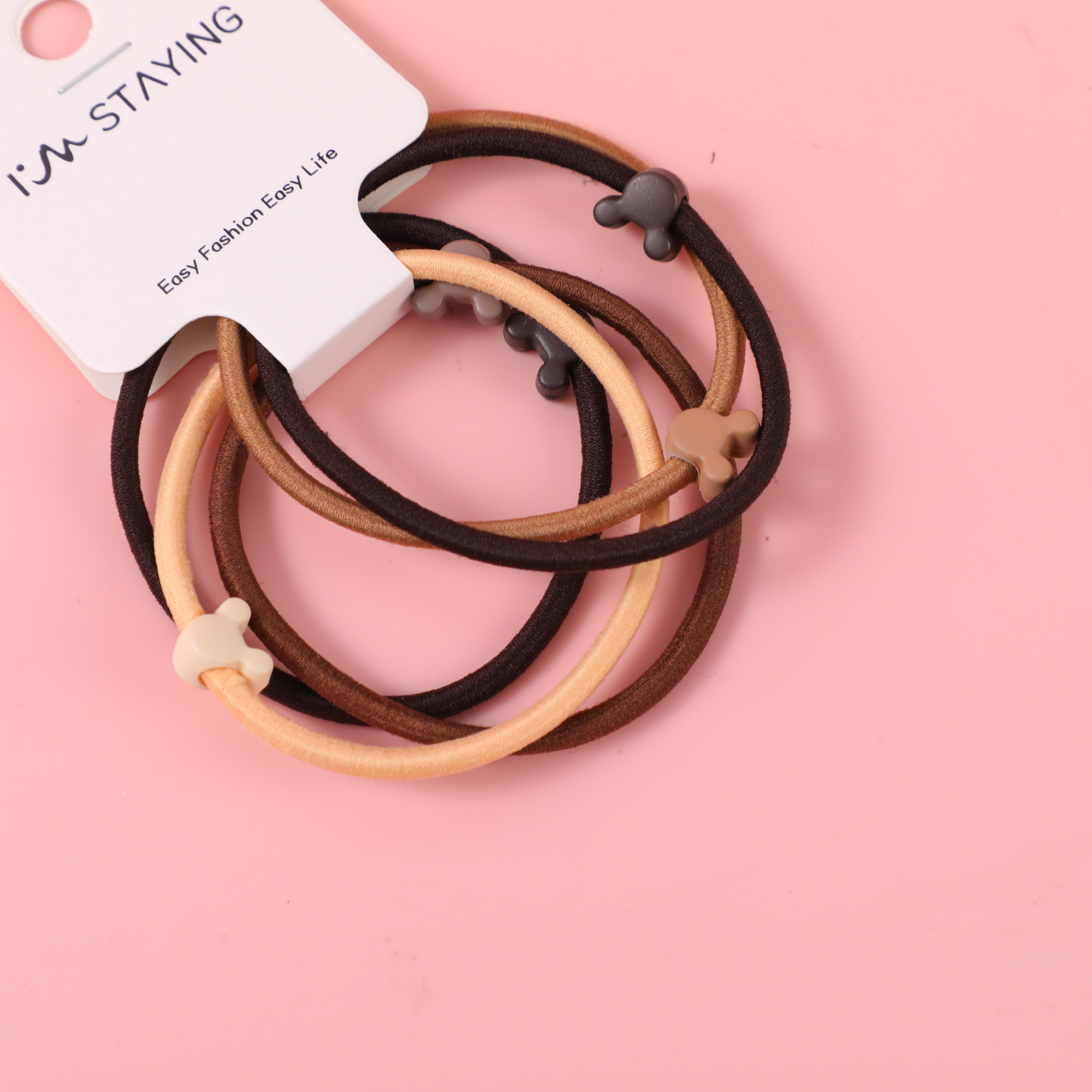 Easy matching coffee hair tie 5pcs