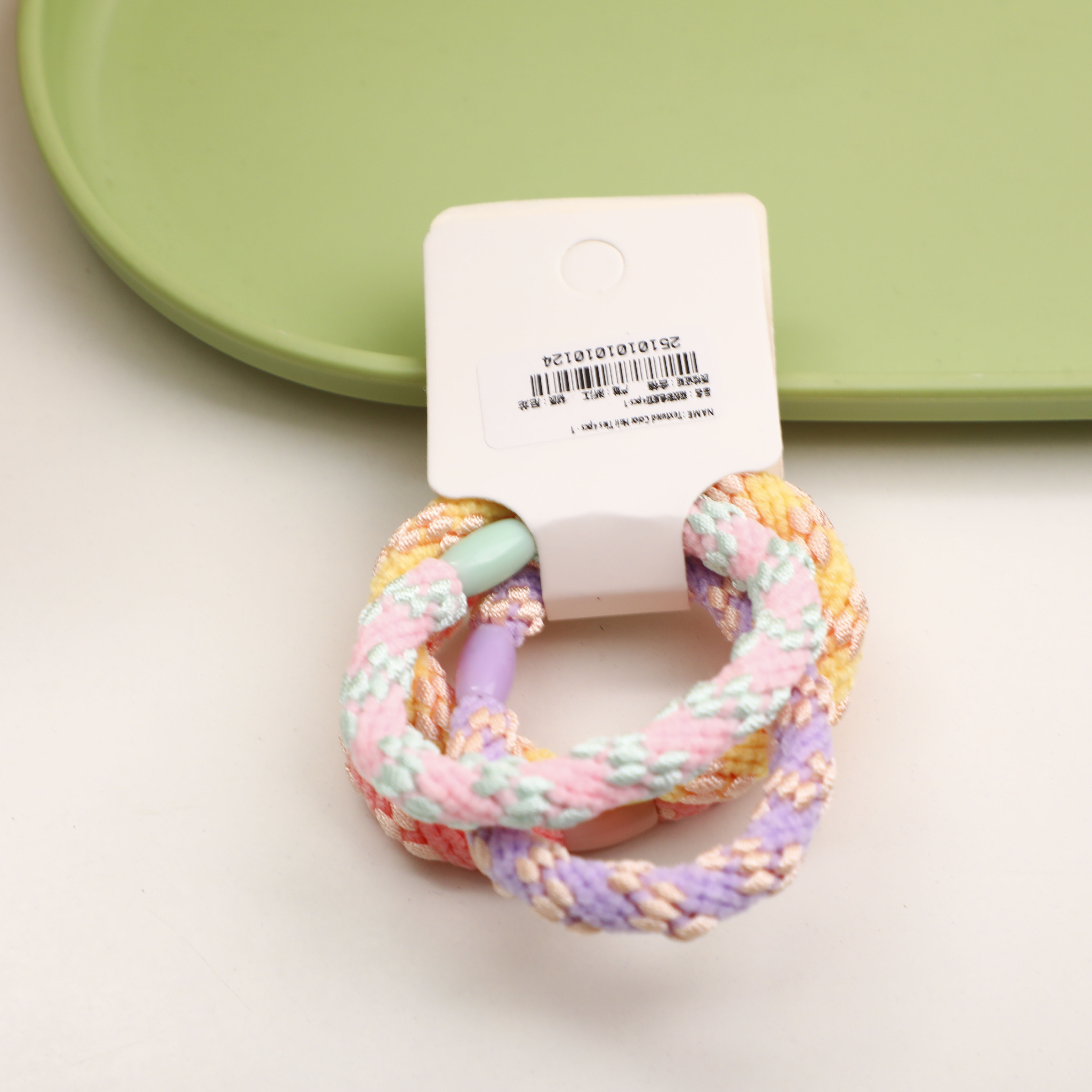 Textured Color Hair Ties 4pcs - 1