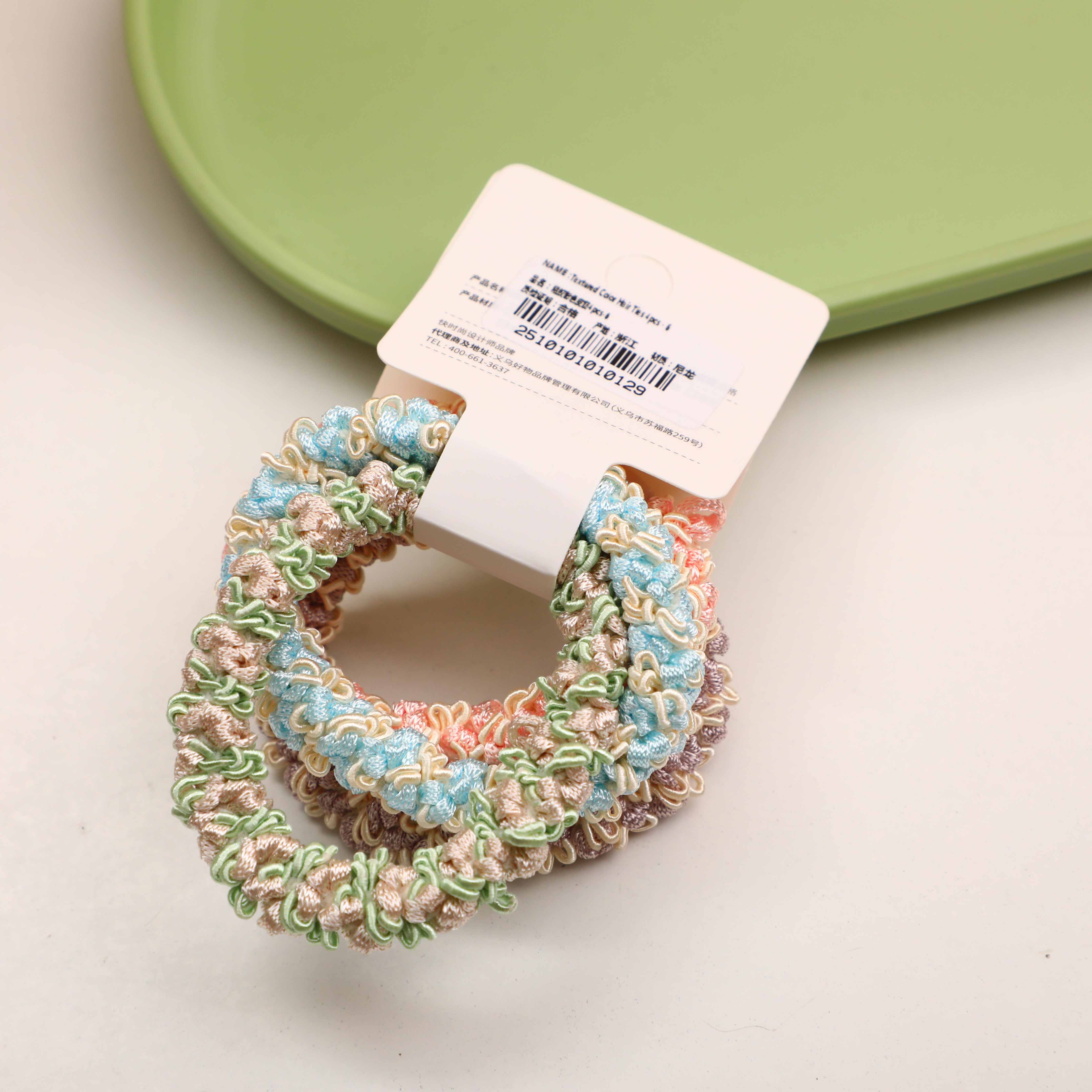 Textured Color Hair Ties 4pcs - 6