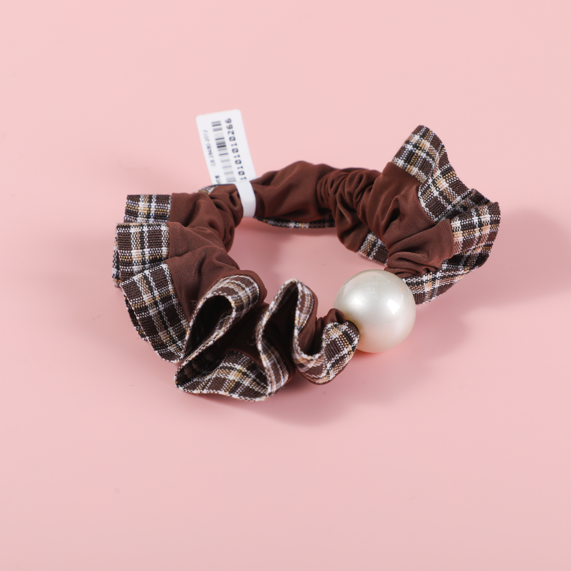 Pearl Plaid Fashion Hair Tie