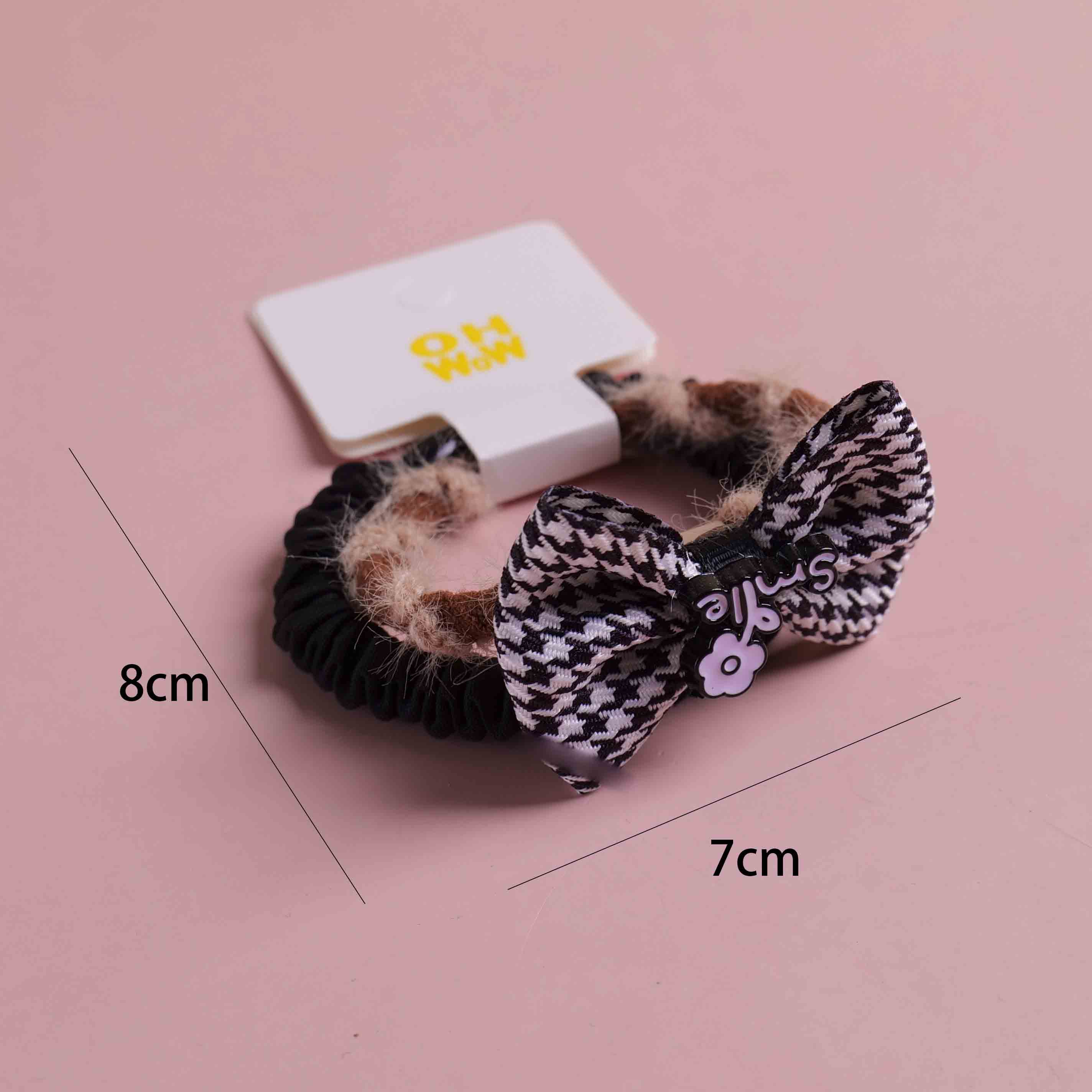 Check Bowknot Series Hair Tie 2pcs-3