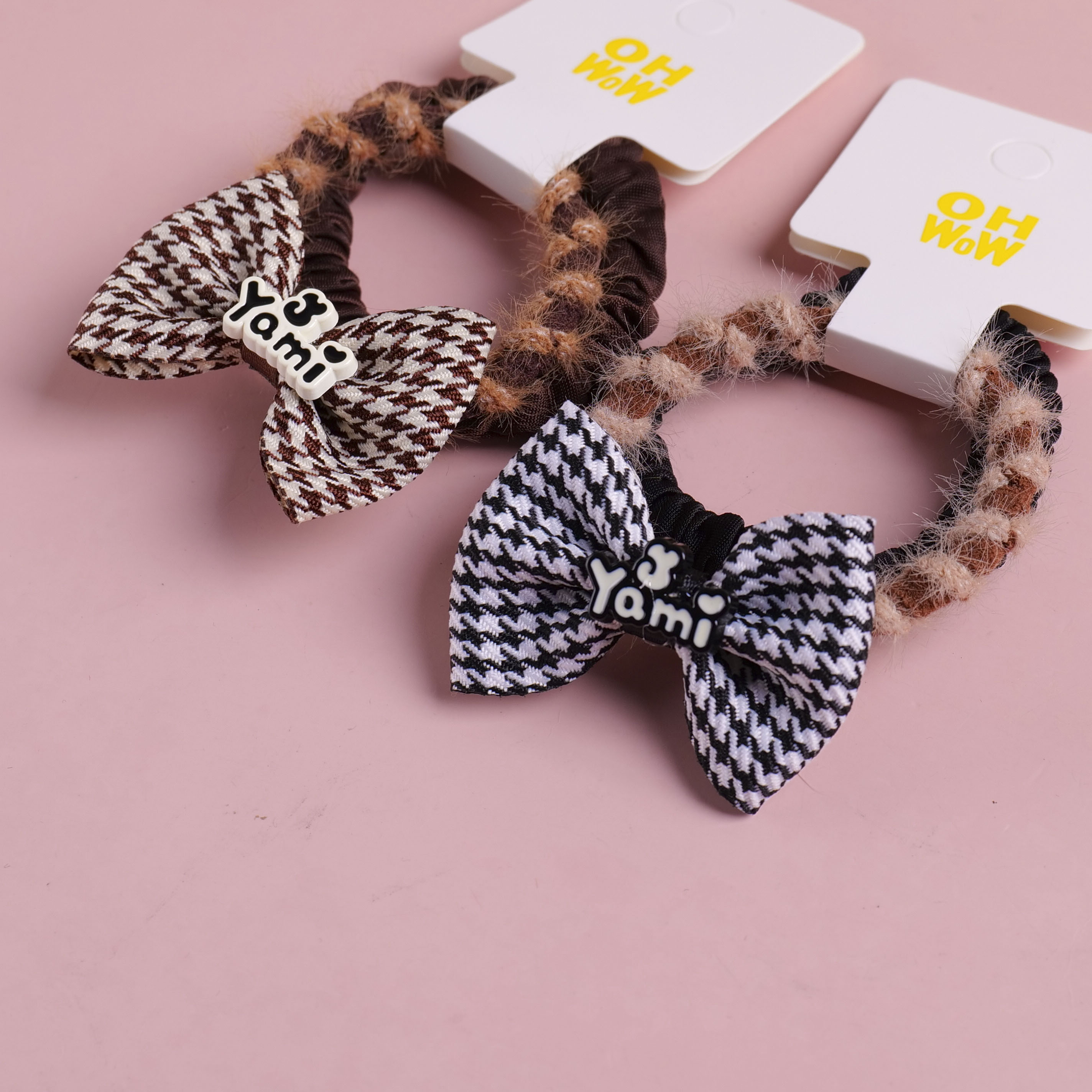 Check Bowknot Series Hair Tie 2pcs-8