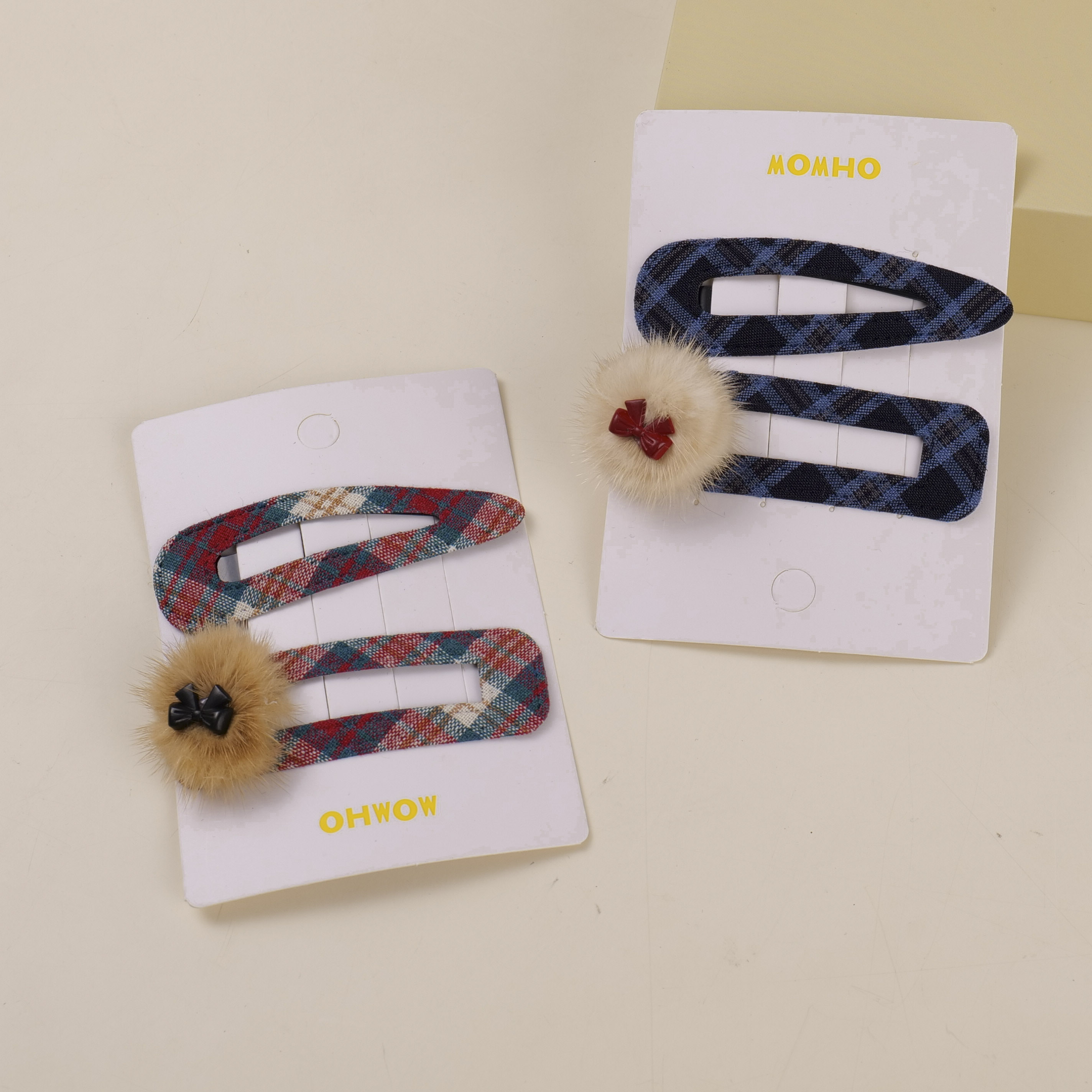 Bowknot Fabric Hair Clip 2pcs-2