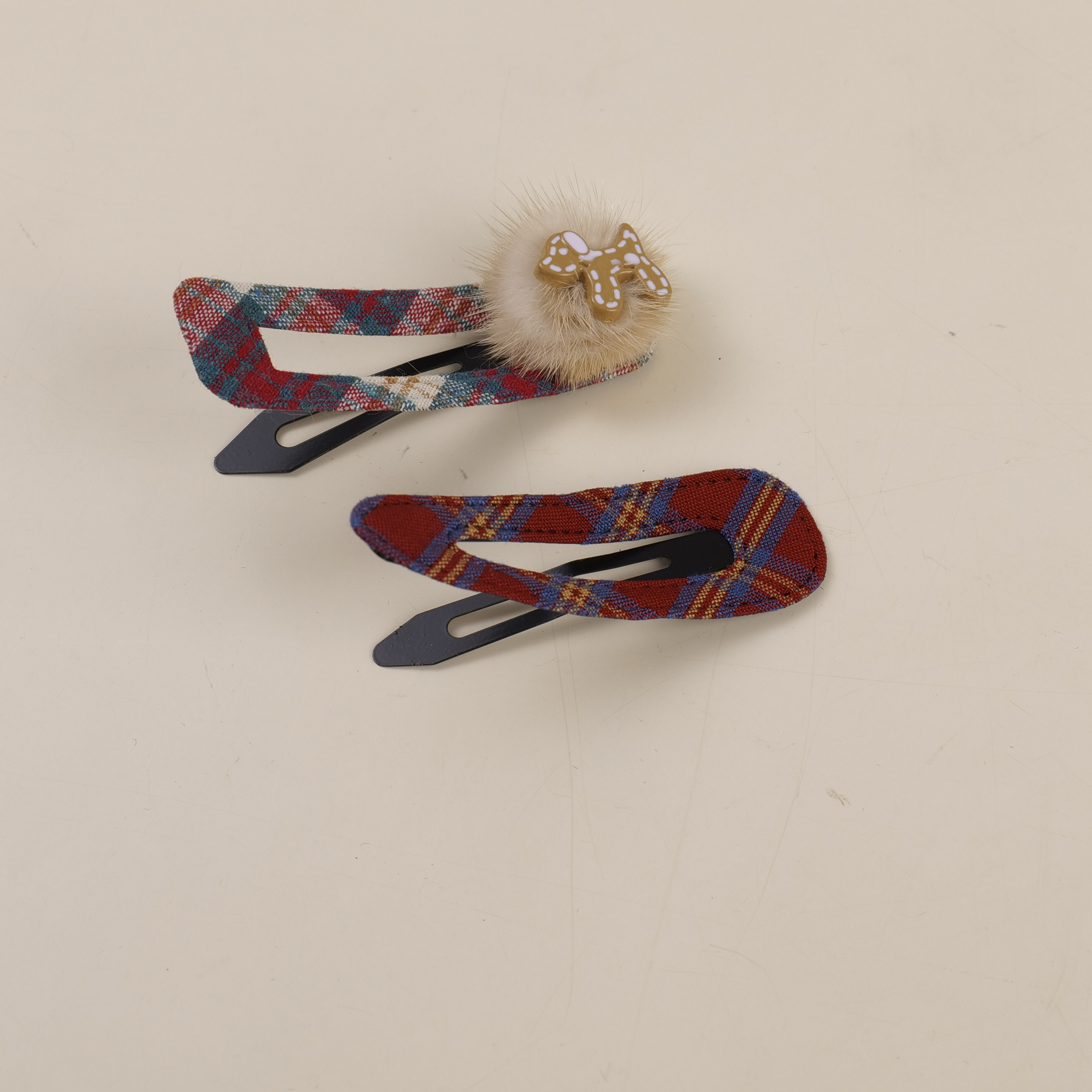 Dog Fabric Hair Clip 2pcs