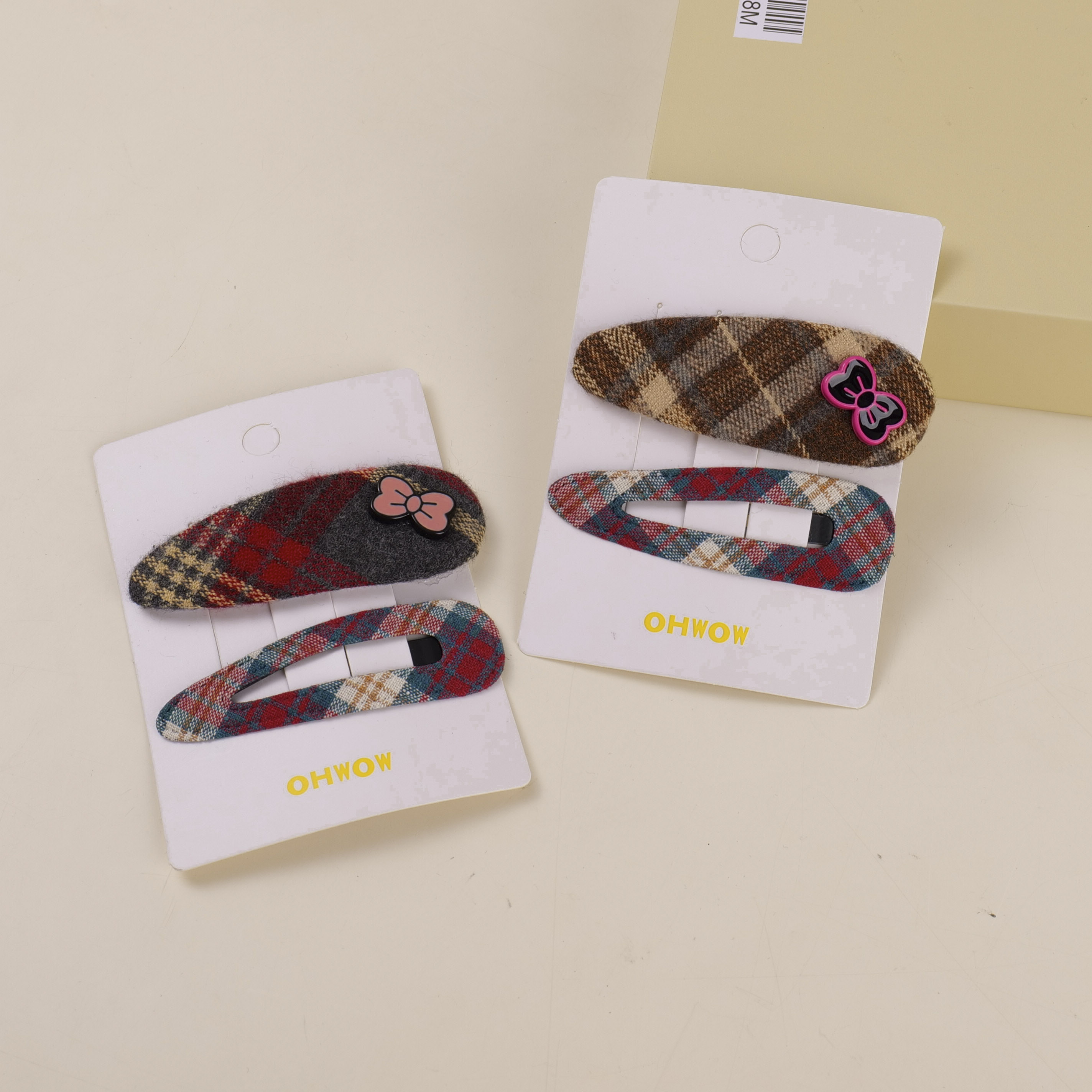 Bowknot Teardrop Fabric Hair Clip 2pcs