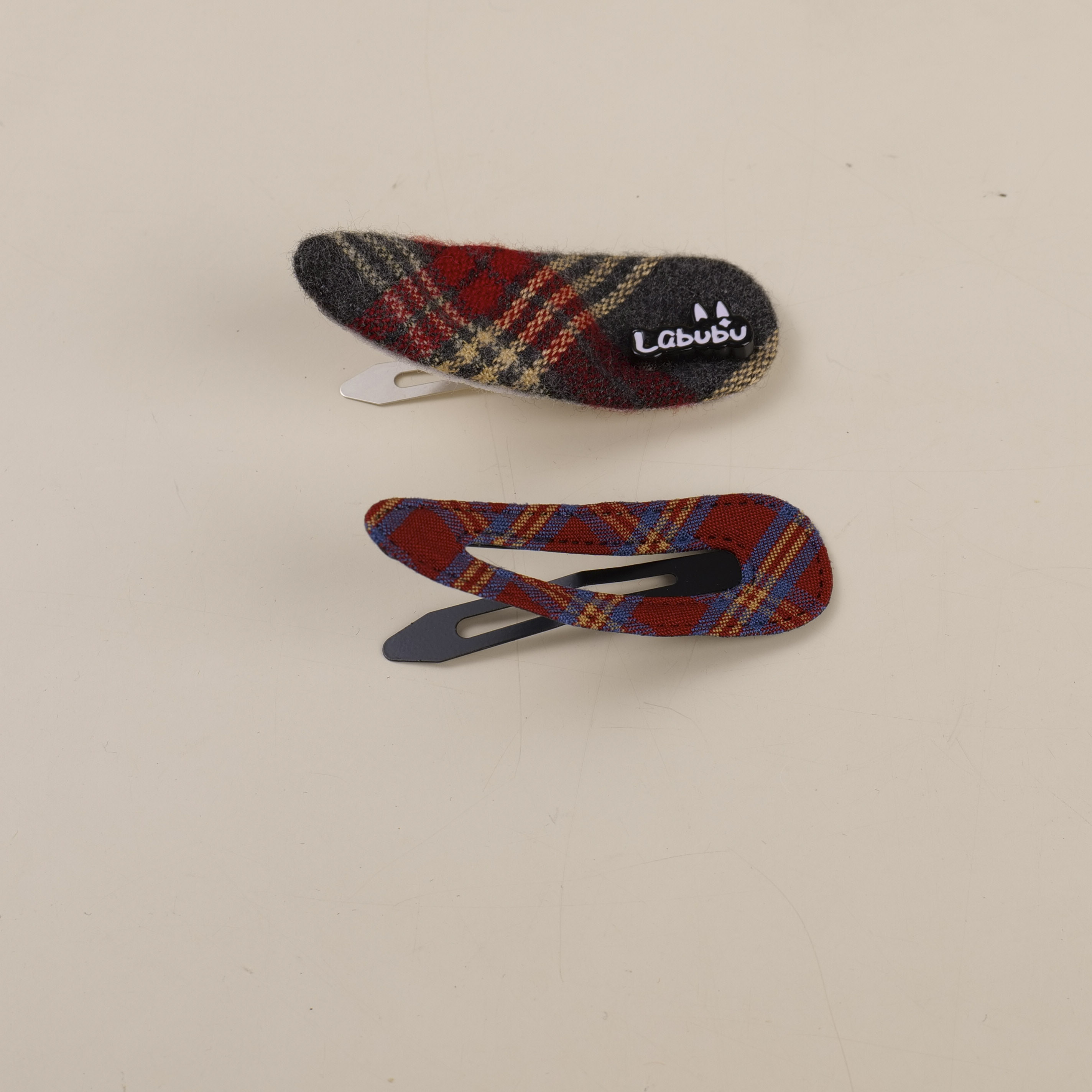 Alphabet Teardrop Fabric Hair Clip 2pcs