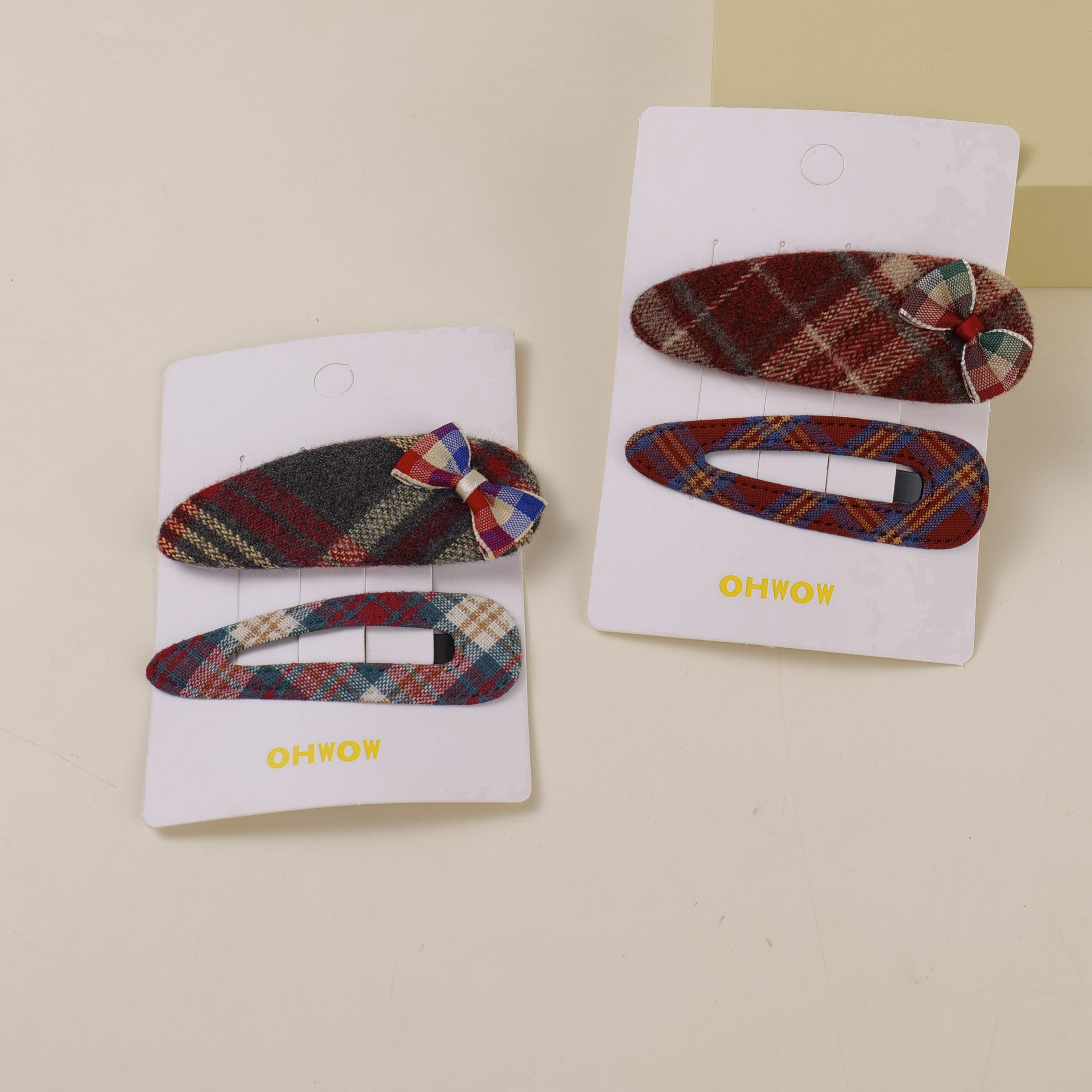 Fabric Bowknot Teardrop Hair Clip 2pcs