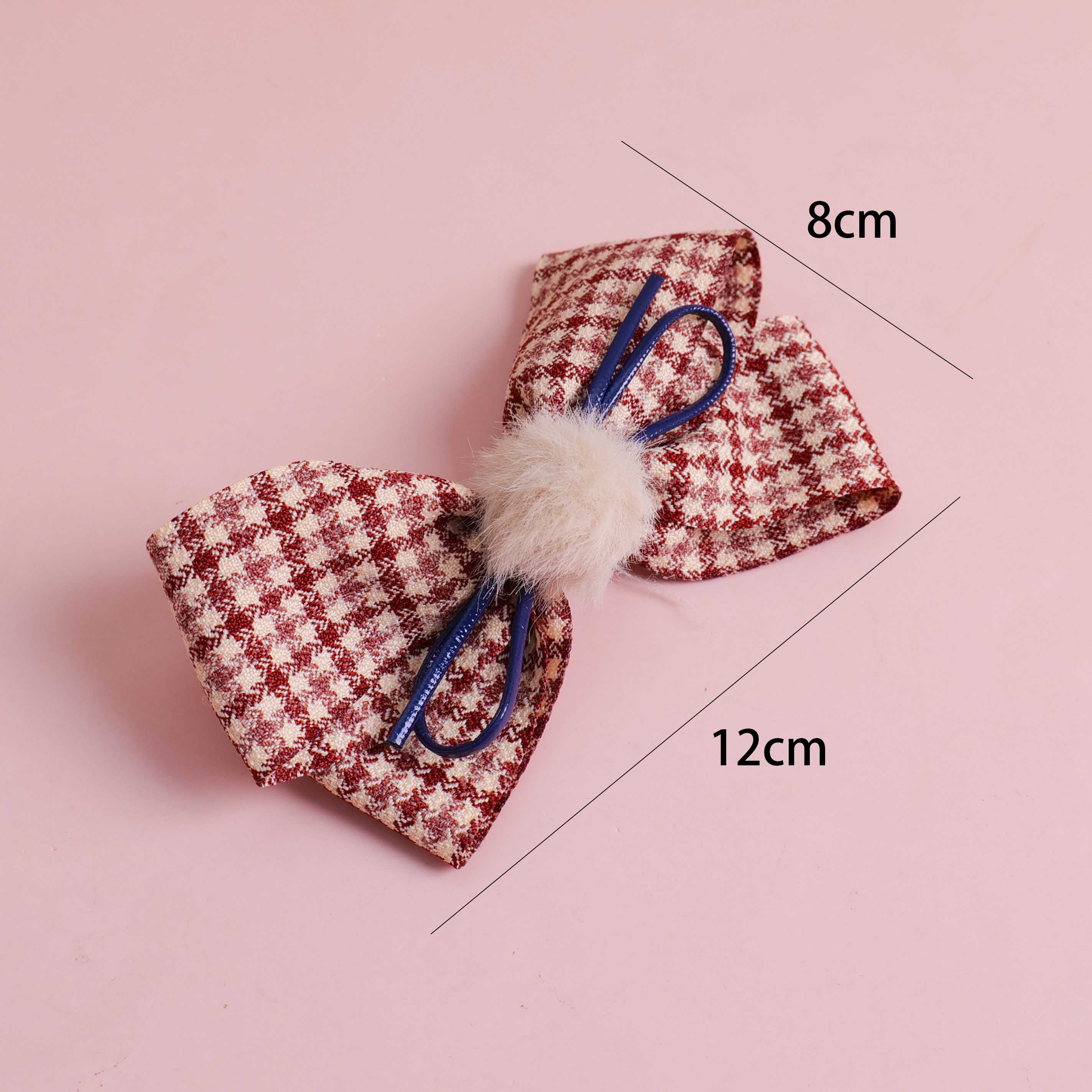 Pom-Pom Bowknot Fabric Hair Clip