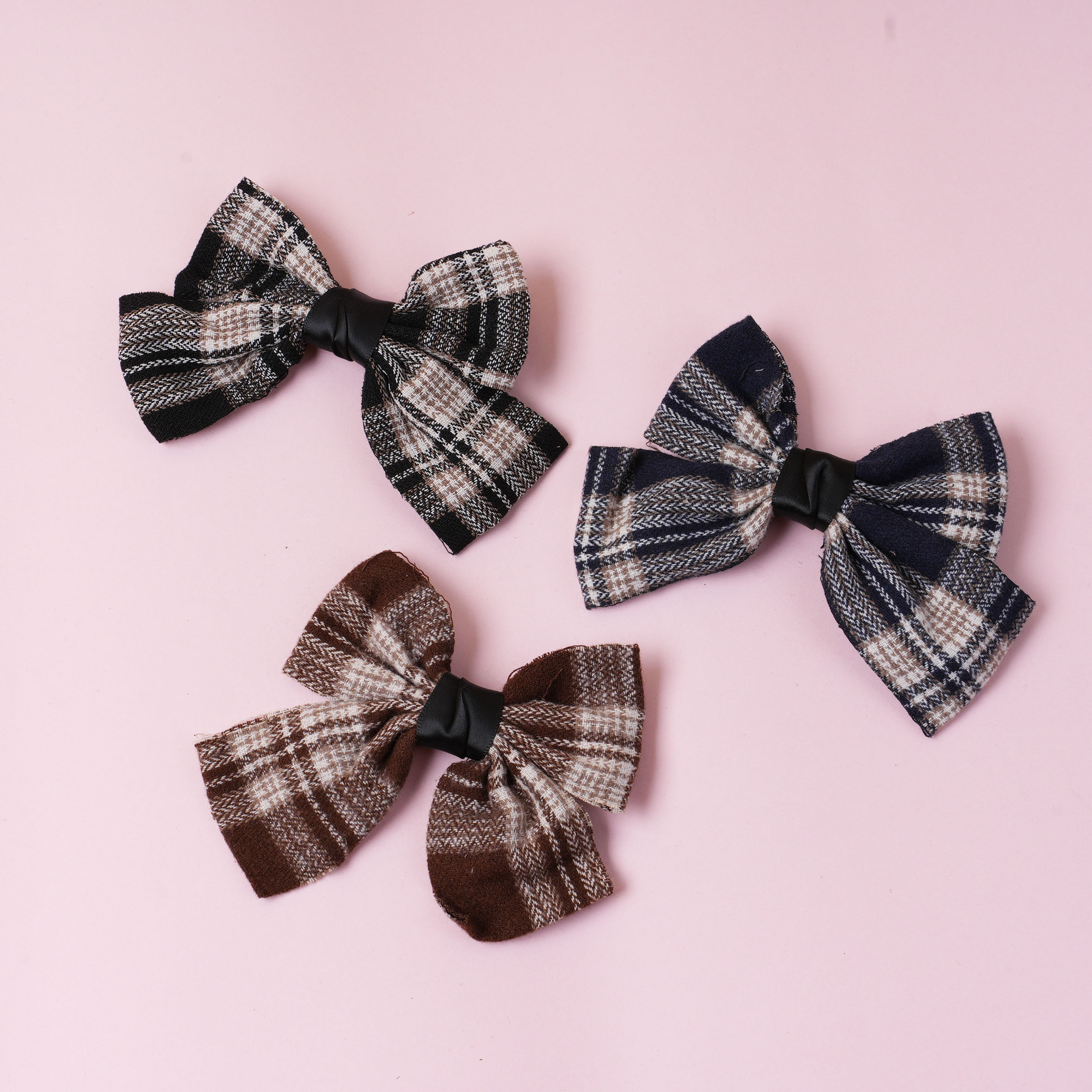 Plaid Bowknot Fabric Hair Clip
