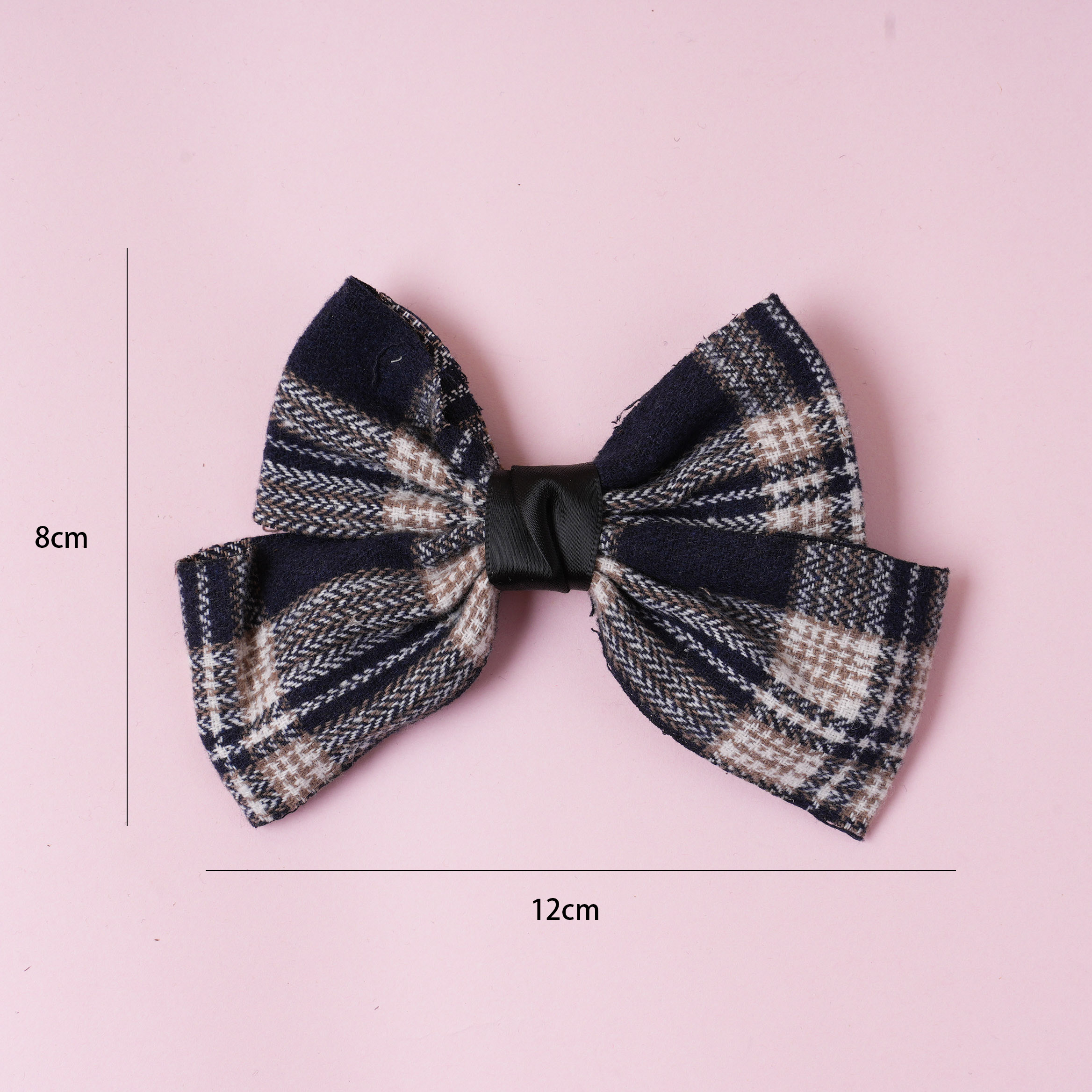Plaid Bowknot Fabric Hair Clip