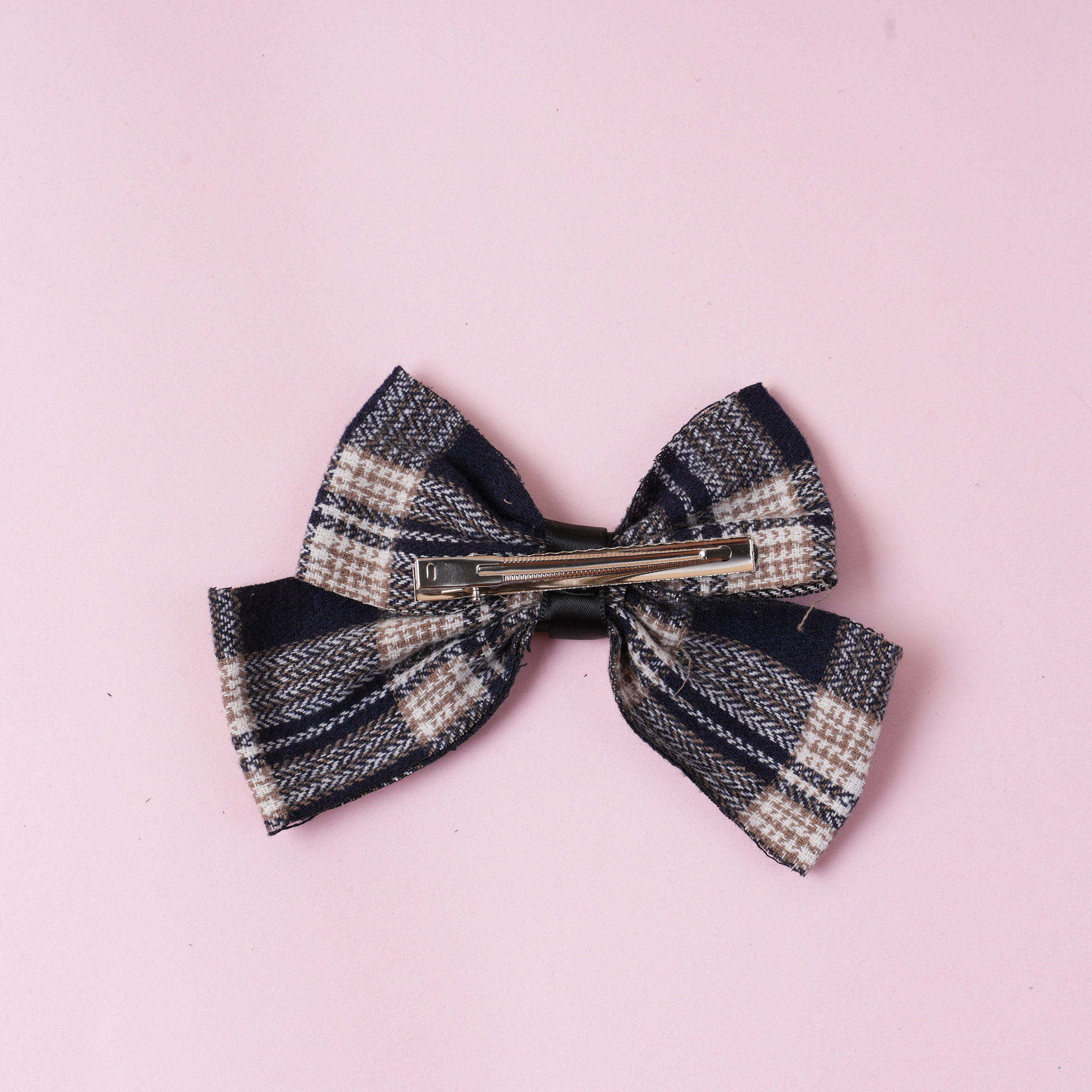 Plaid Bowknot Fabric Hair Clip