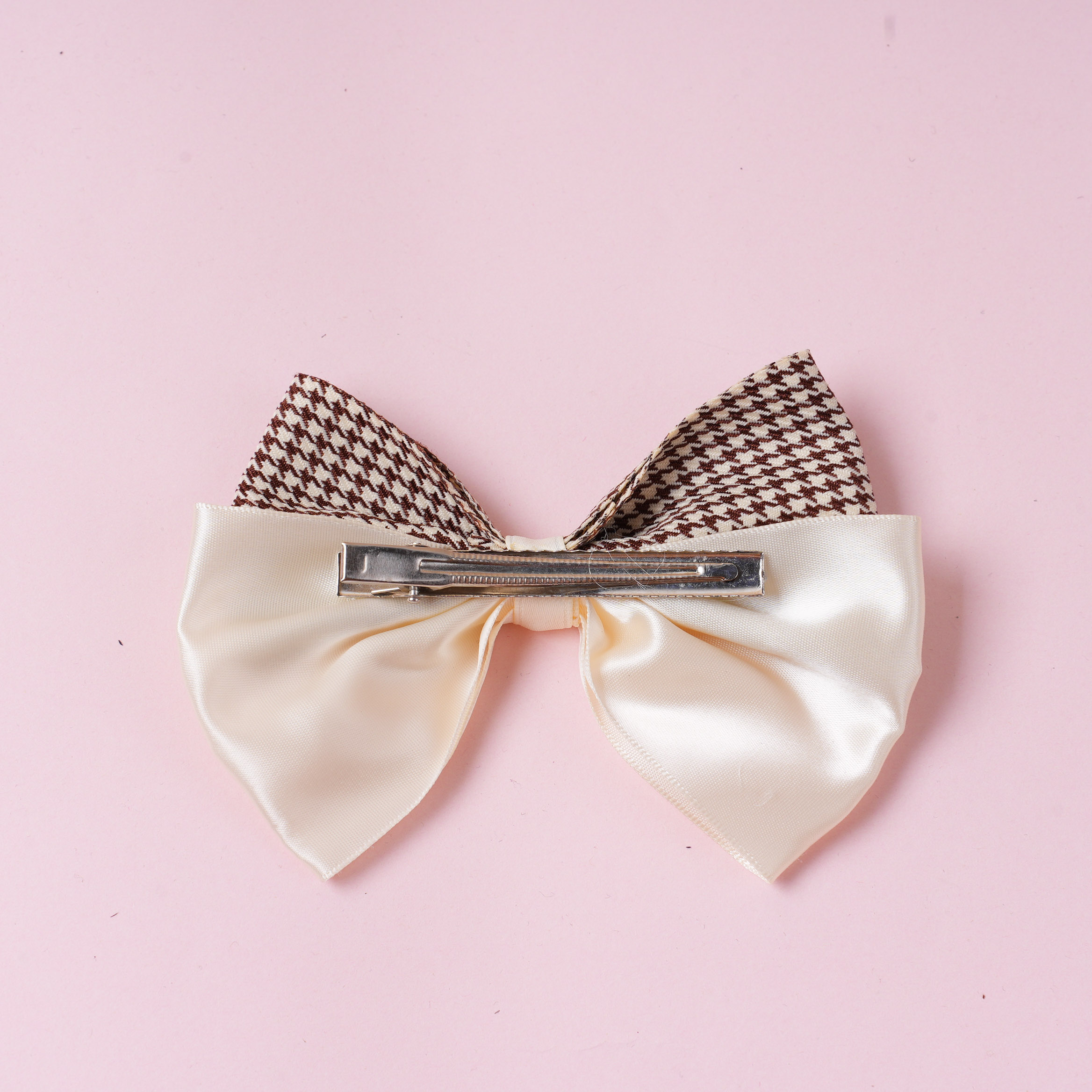 Small Plaid Bowknot Fabric Hair Clip