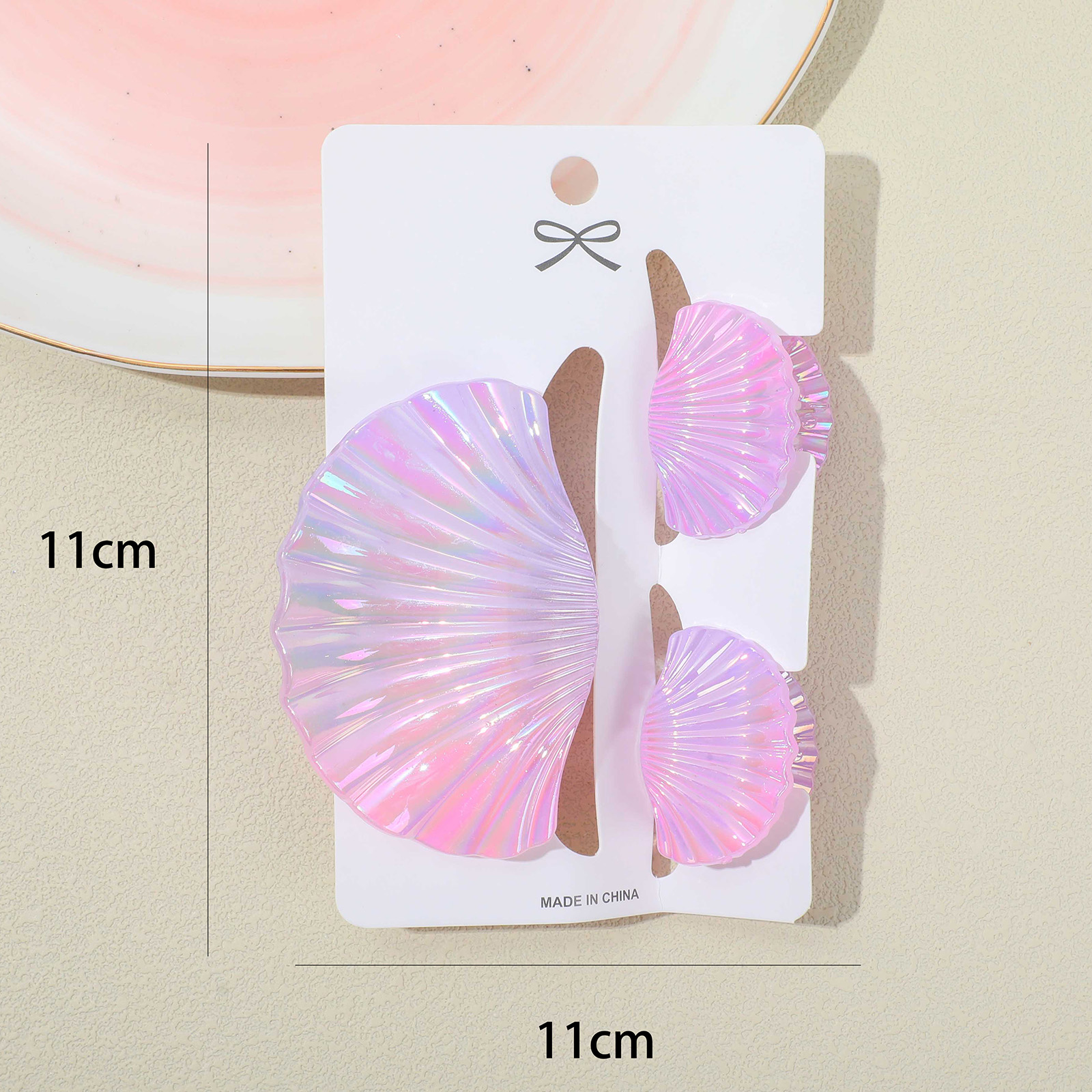 Electroplated Shell Hair Claw 3pcs
