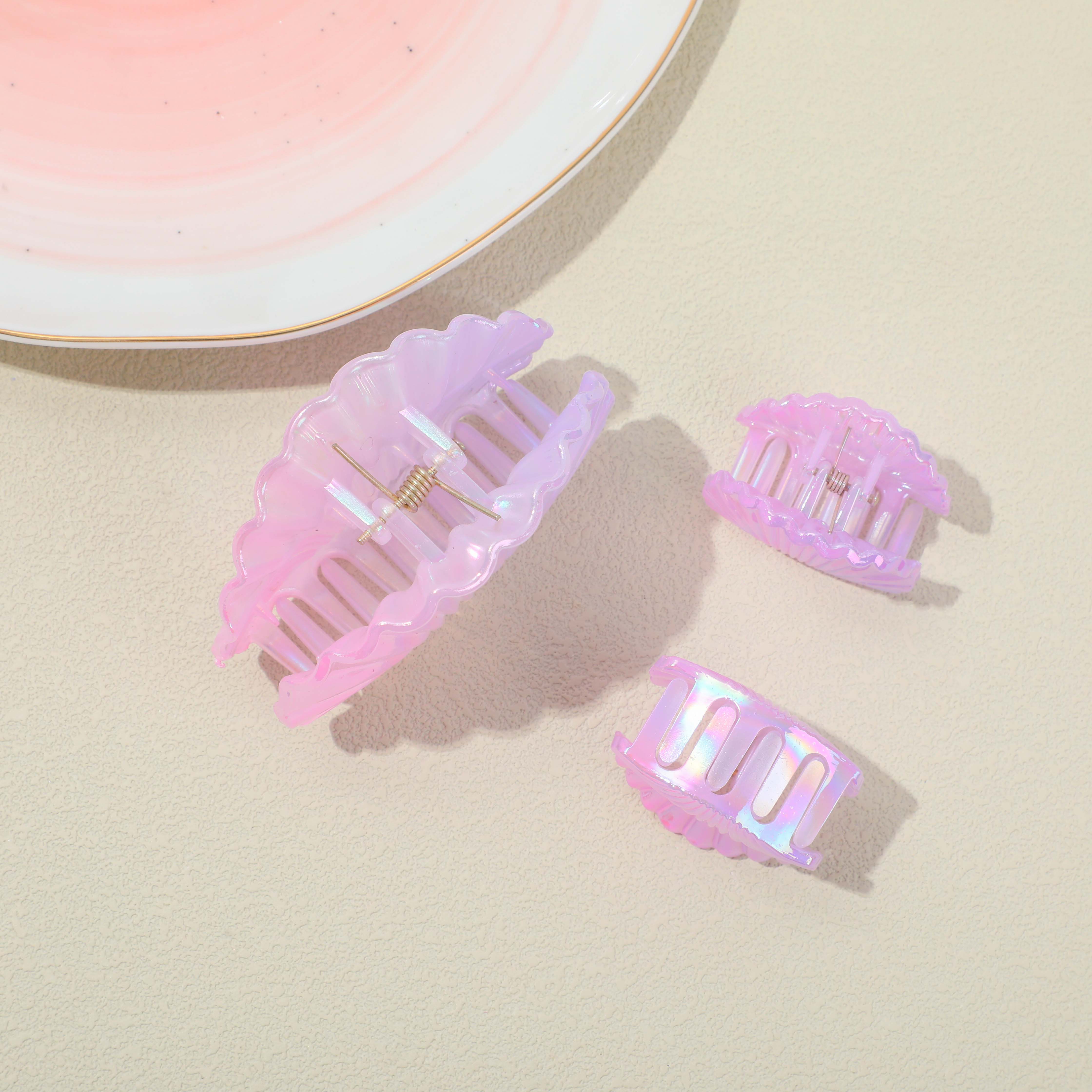 Electroplated Shell Hair Claw 3pcs