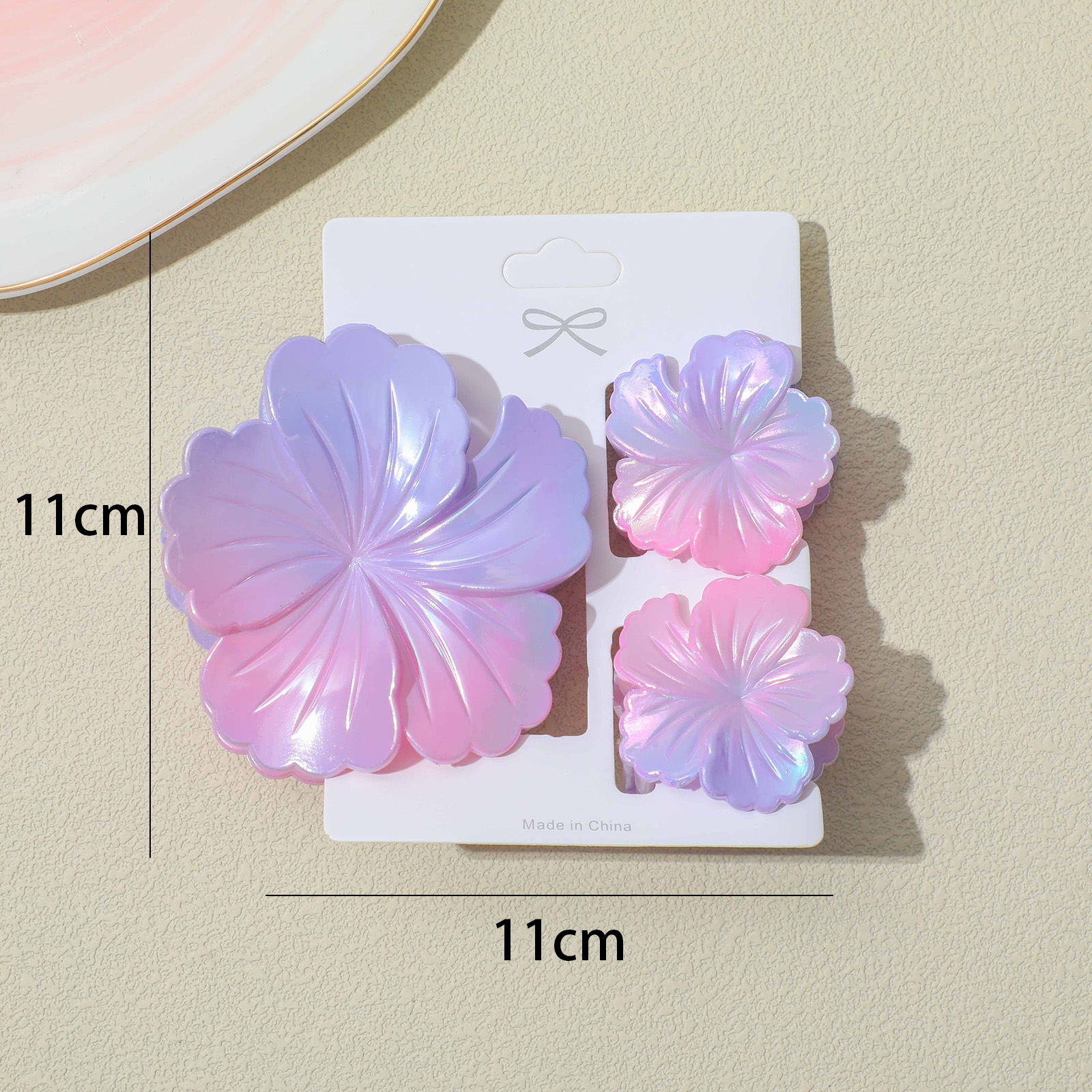 Electroplated Sunflower Hair Claw 3pcs