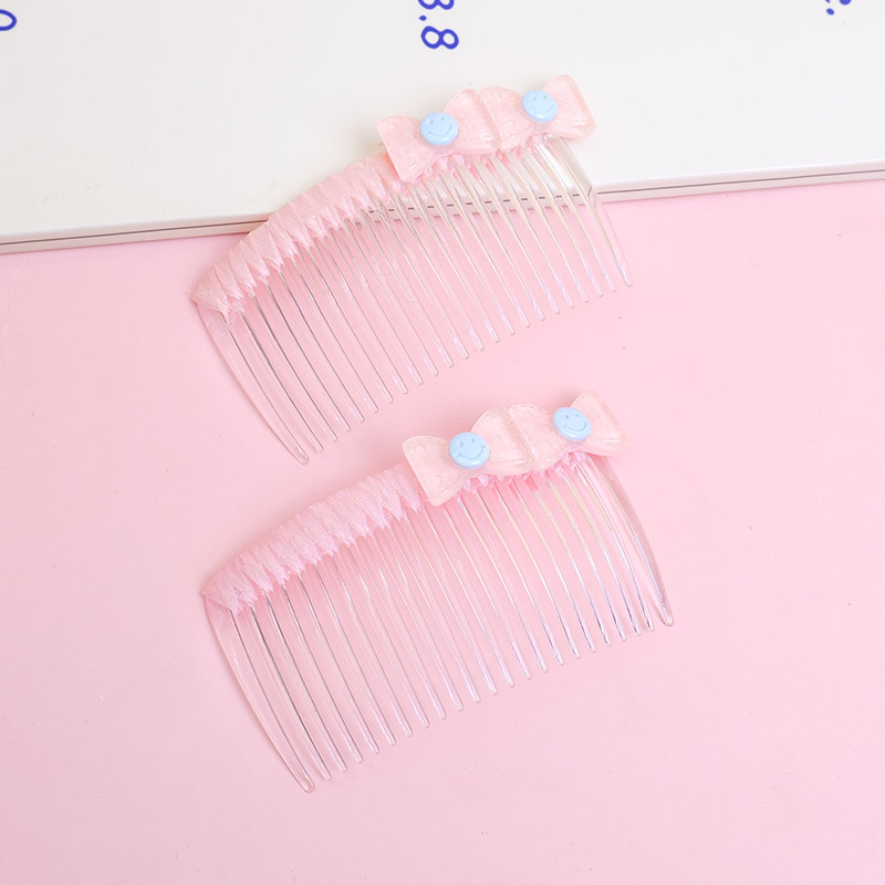 Pink Bow Smiley Face Hair Comb