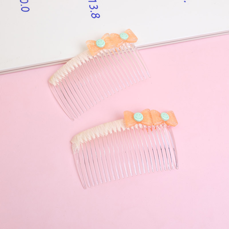 Orange Bow Smiley Face Hair Comb