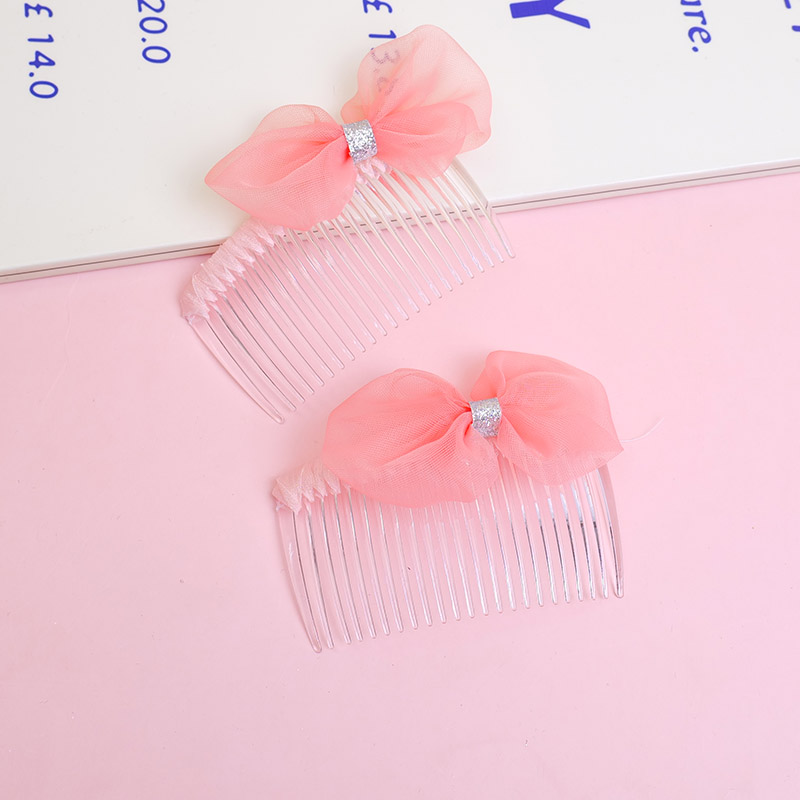 Pink Lace Bow Hair Comb