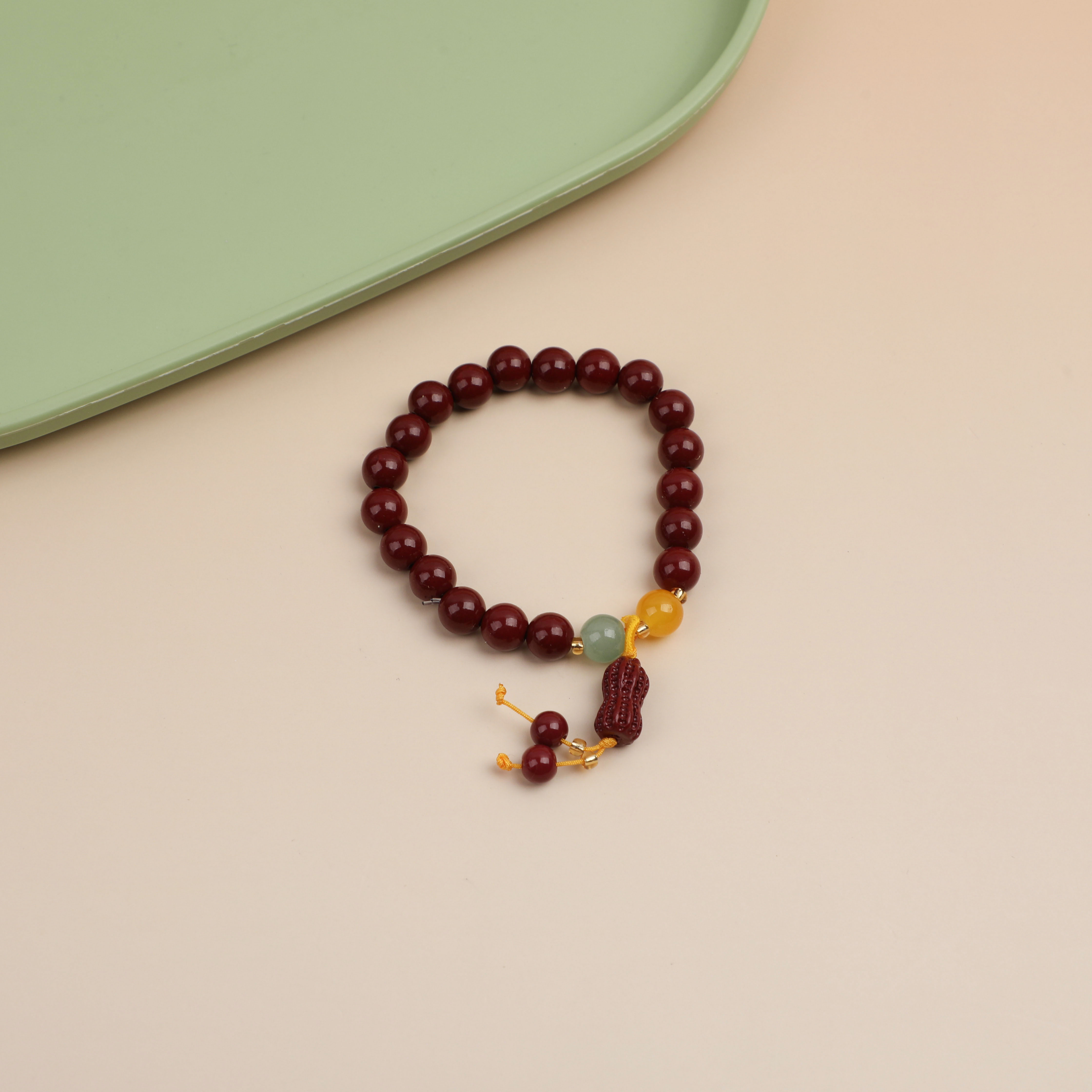 Imitation Cinnabar Pendant Bracelet - 4