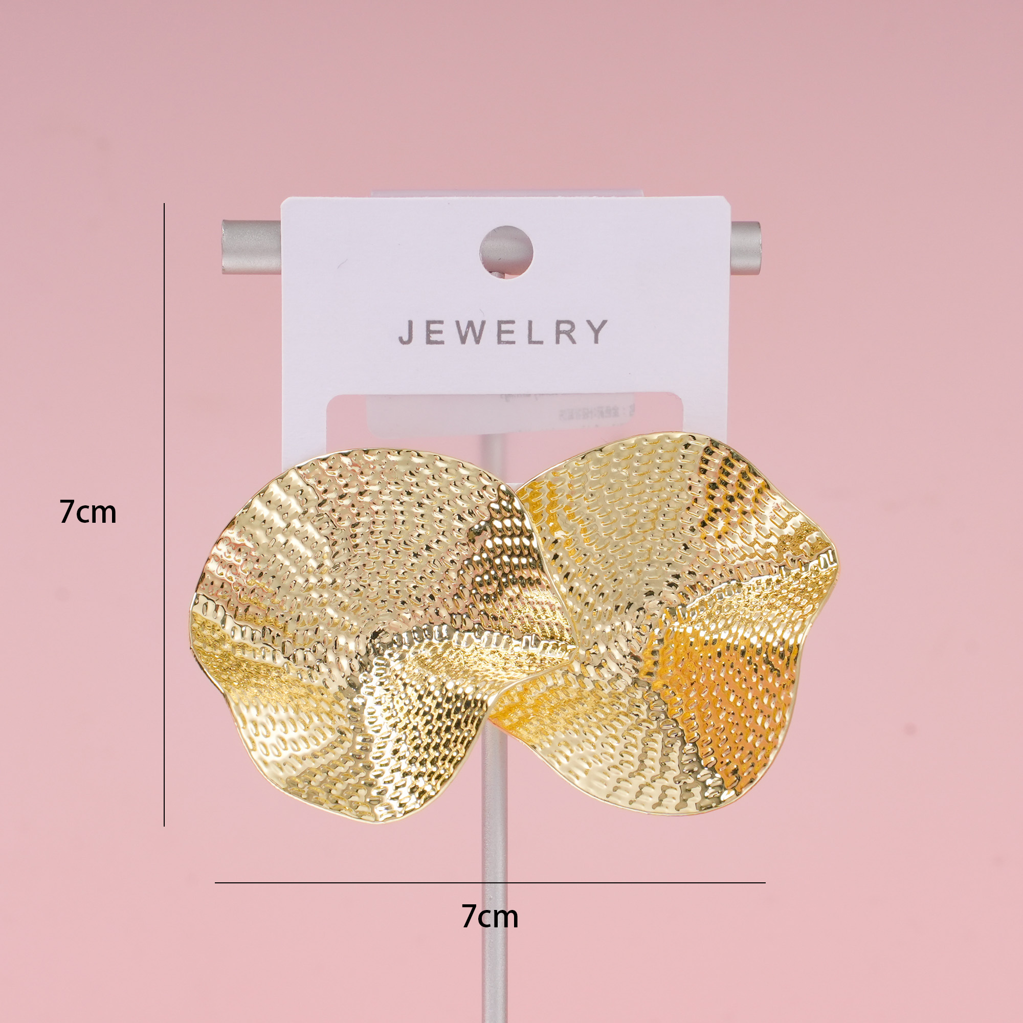 Gold Ruffled Luxury Earrings