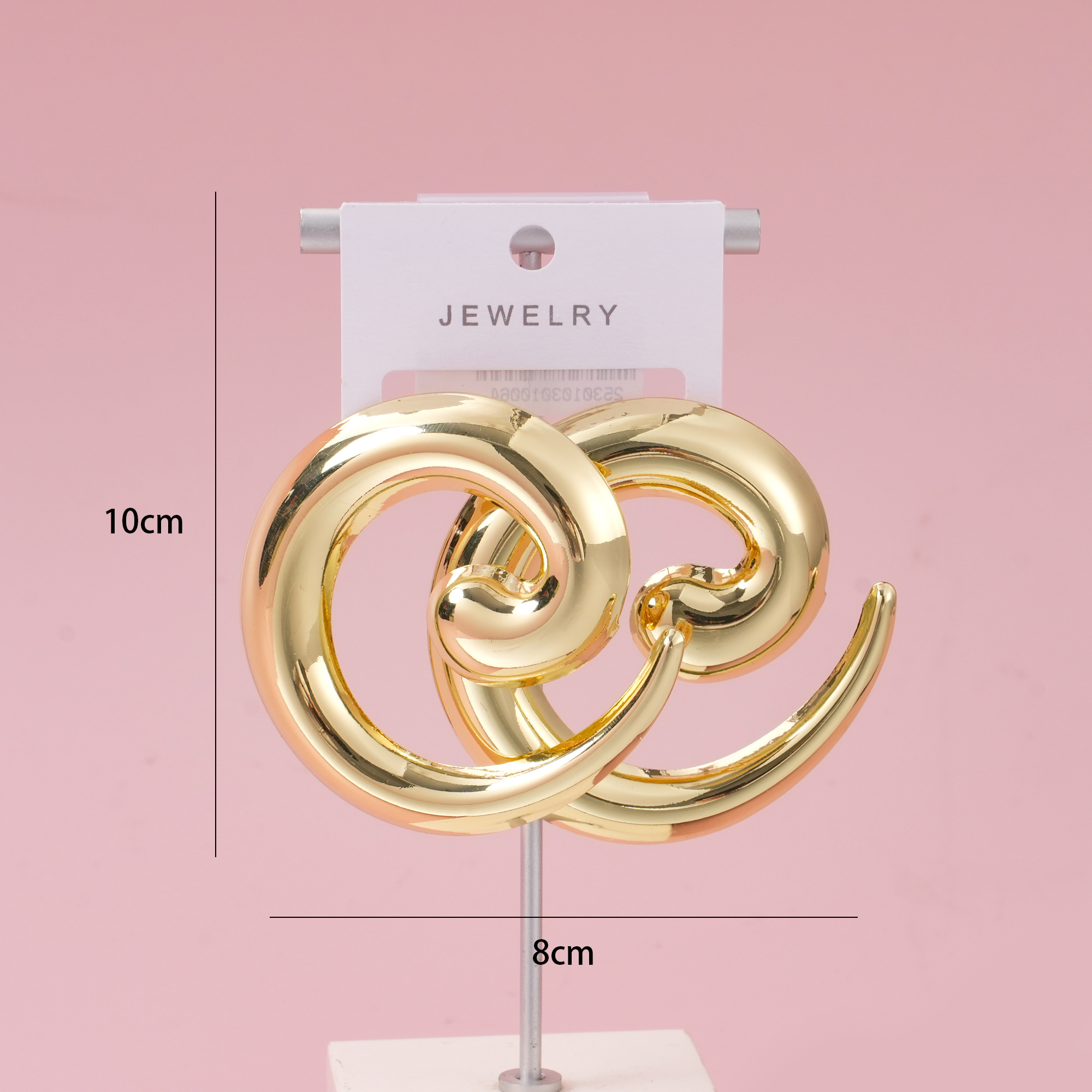 Gold Large Spiral Luxury Earrings