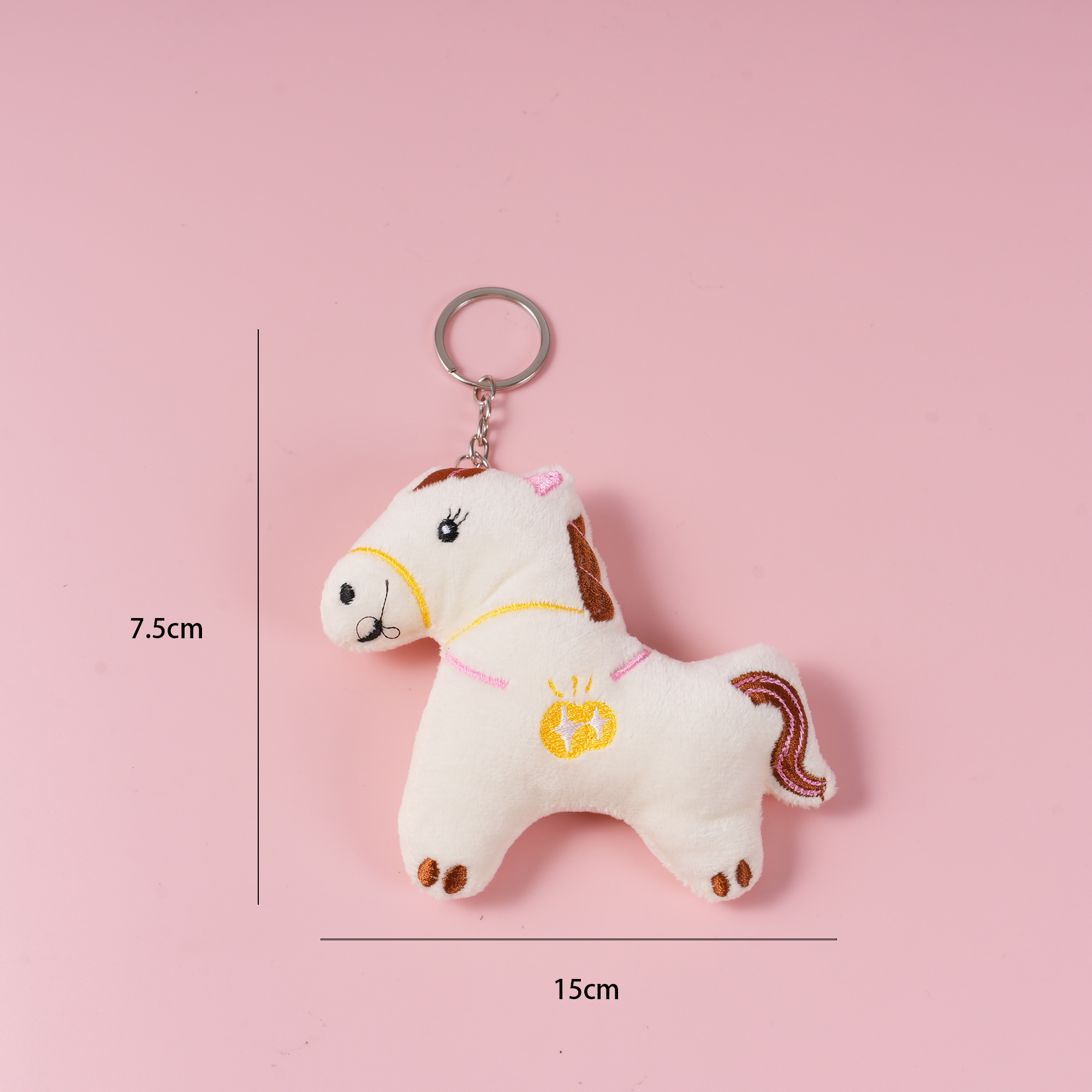 White Fabric Pony Pendant