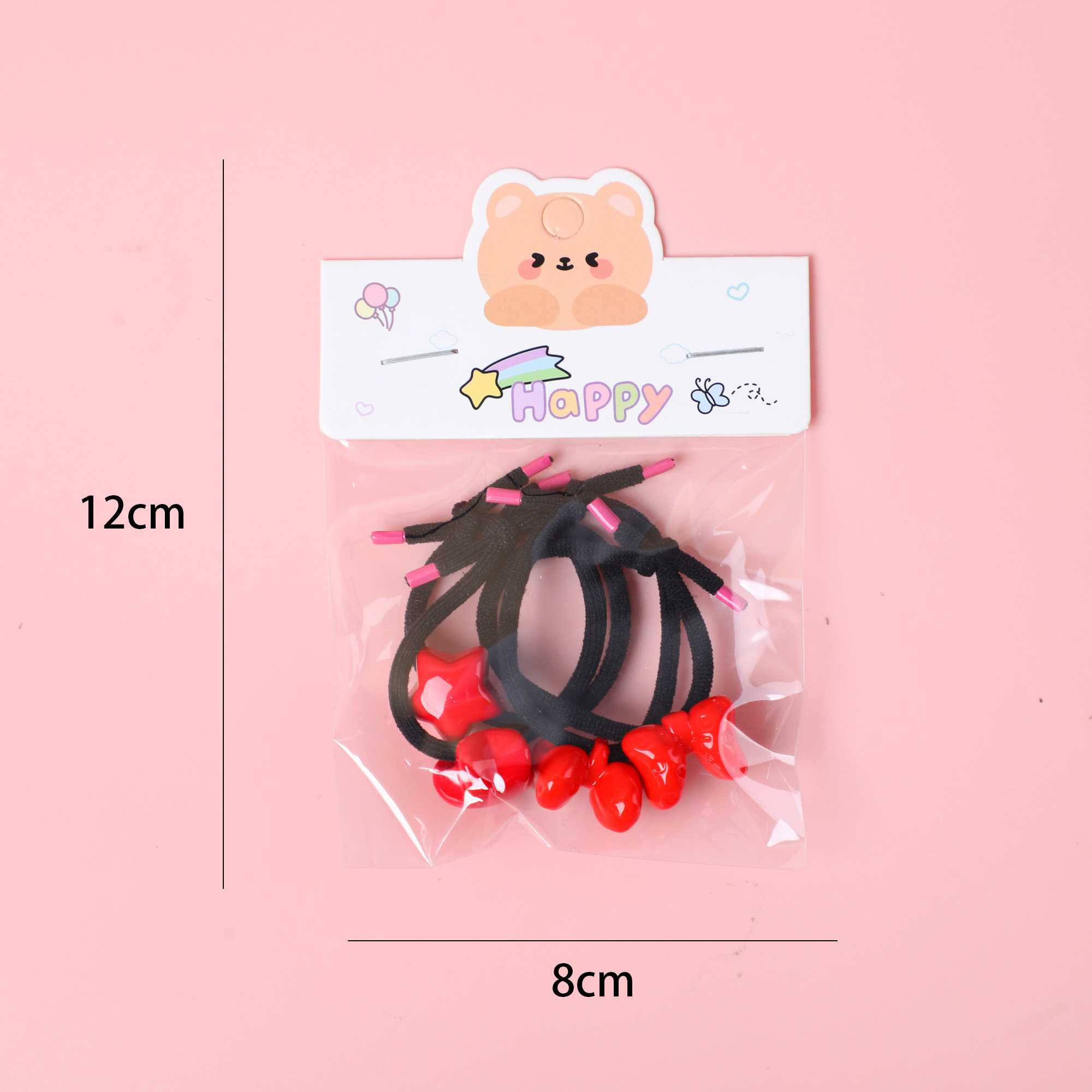 Red Series Children's Hair Ties 4pcs