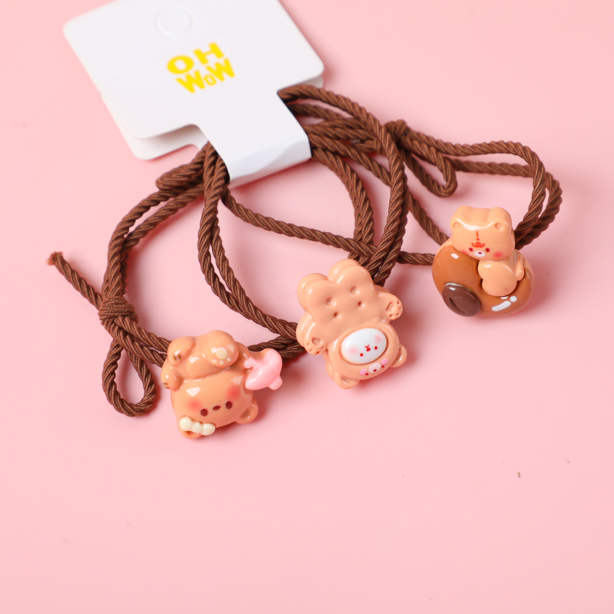 Biscuit Bear Children's Hair Ties 3pcs