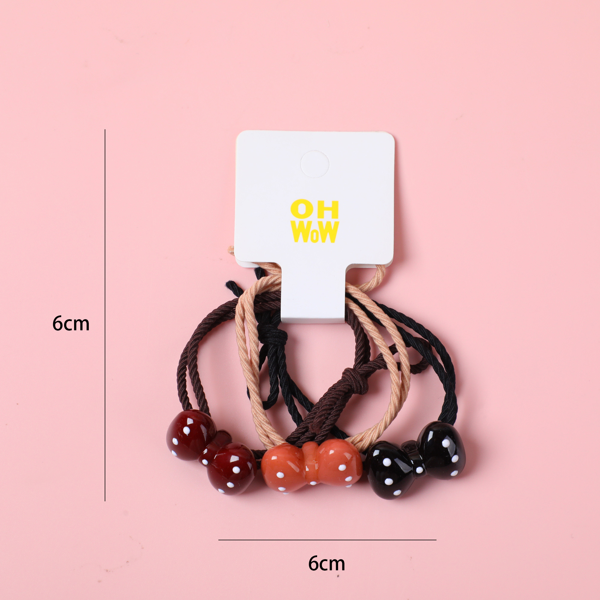 Polka-Dot Bow Children's Hair Ties 3pcs