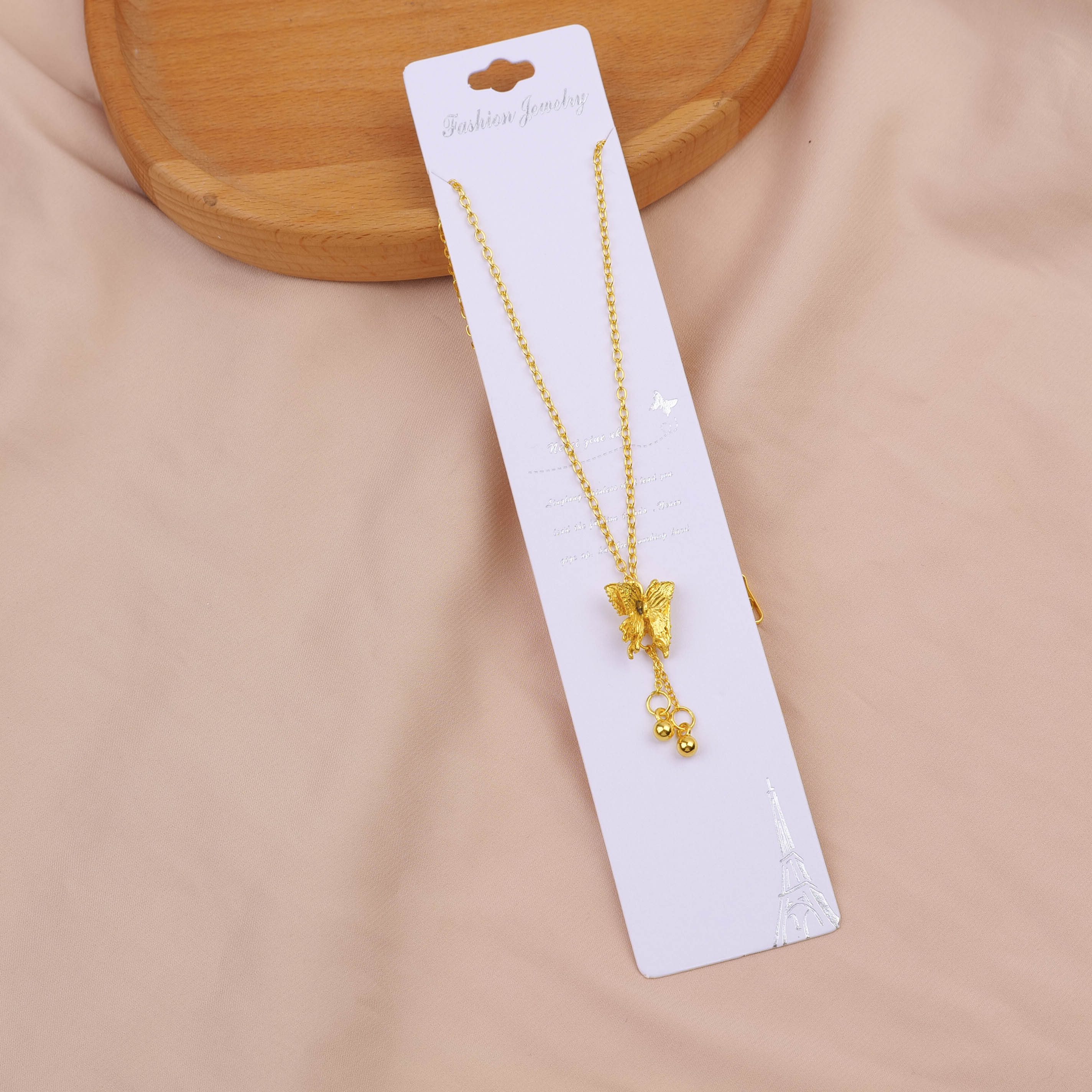 Golden butterfly pendant necklace