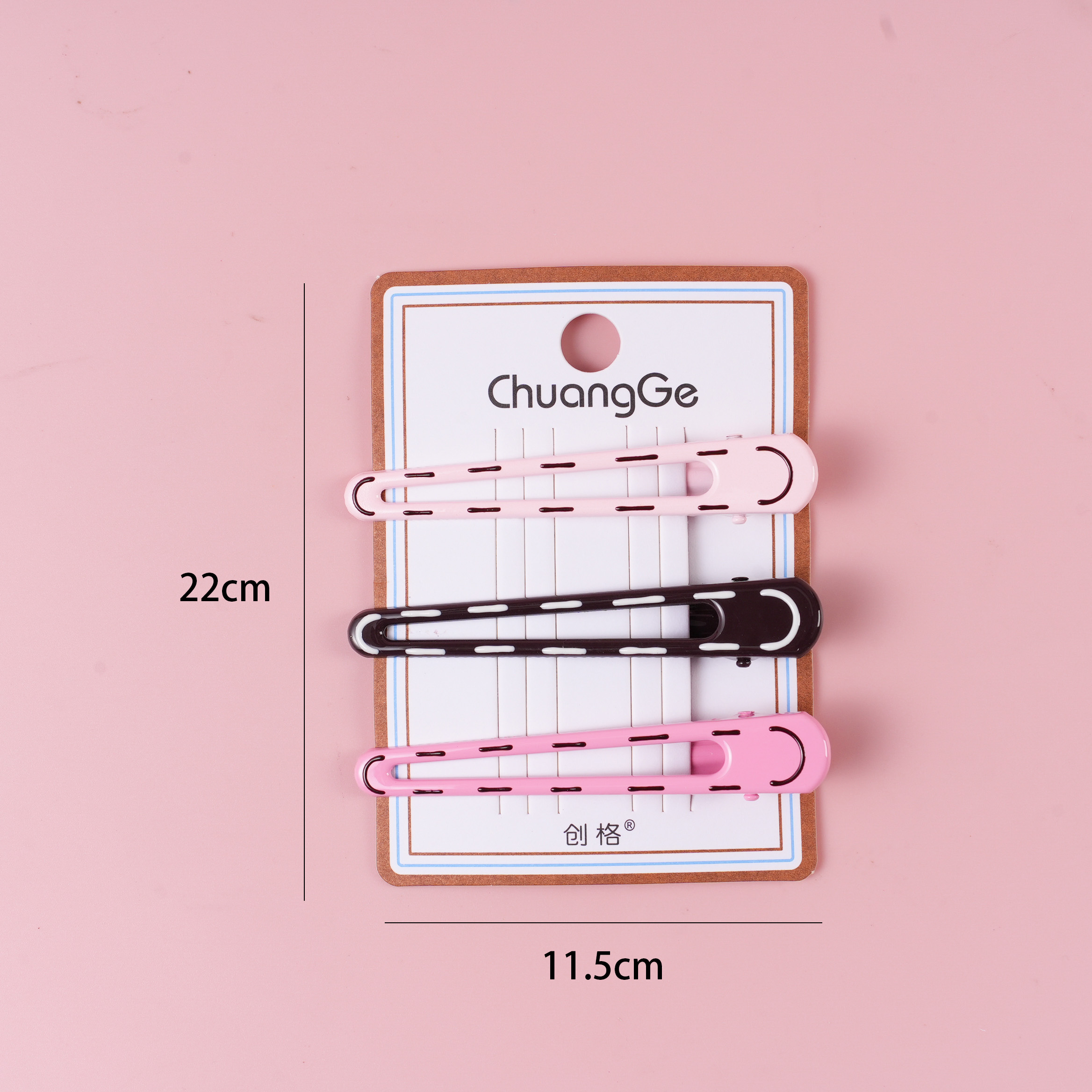 Teardrop Canelé Pattern Hair Clip 8cm-3pcs
