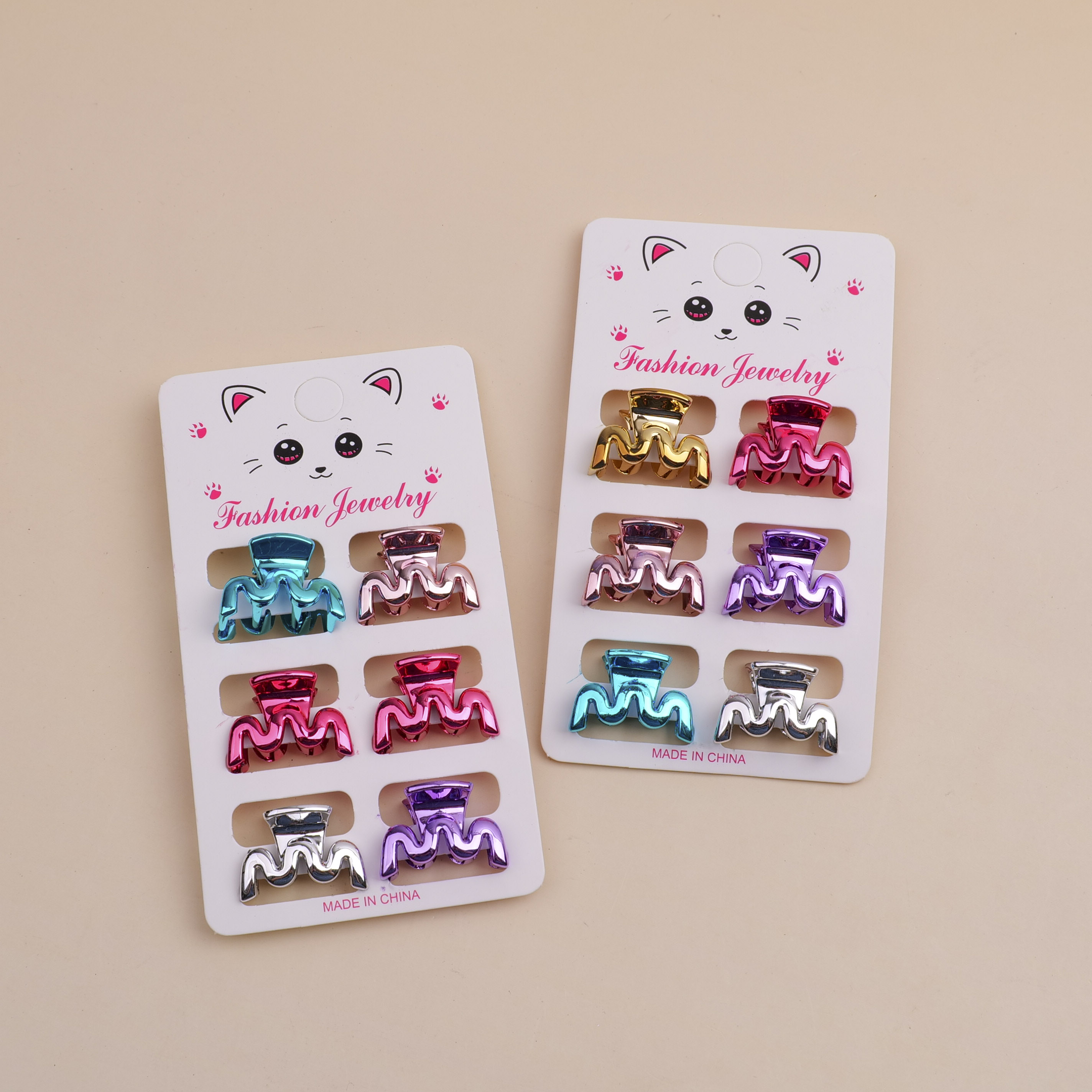 Bright Color Electroplated Hair Claw Clip 6pcs - 8