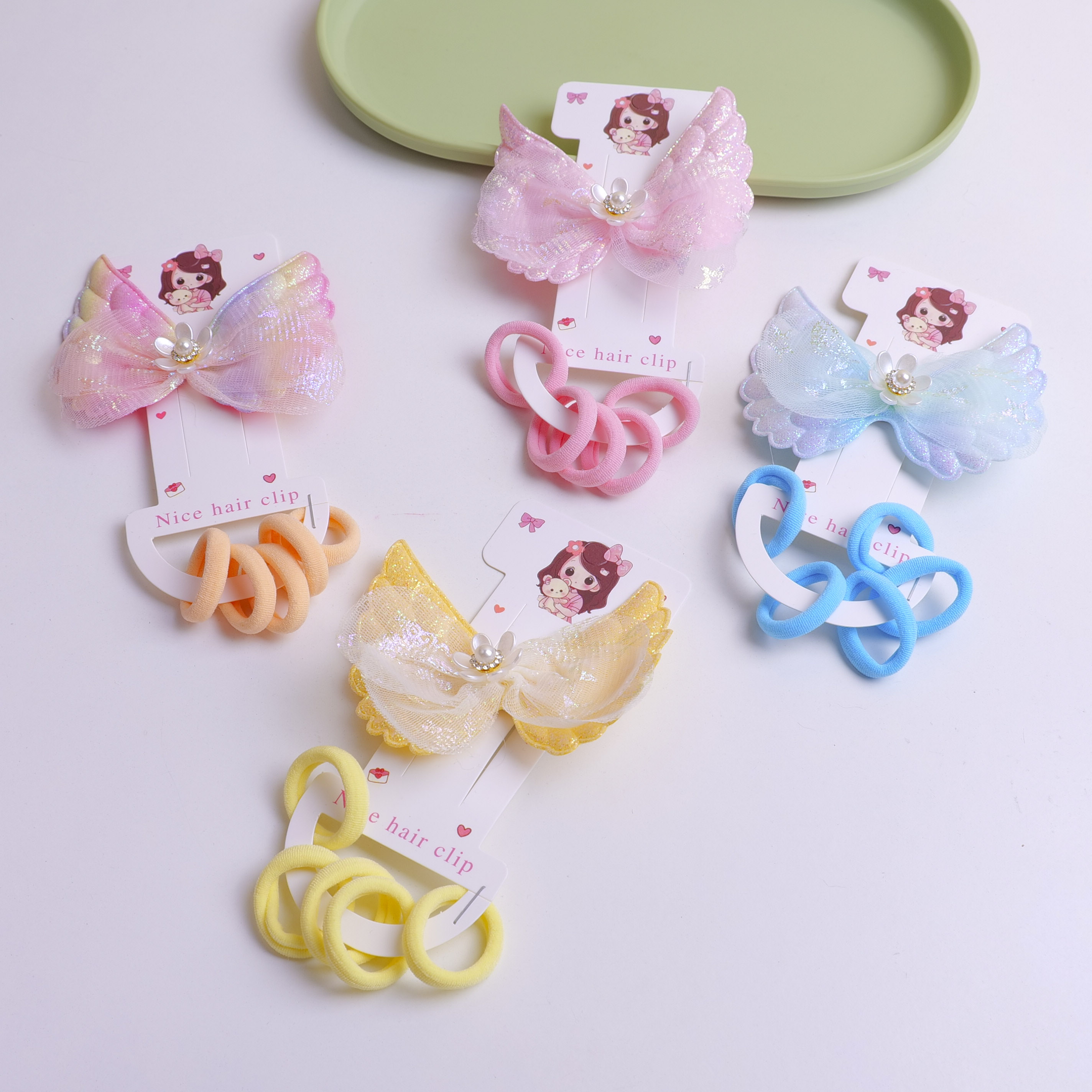 Bow Tie Fabric Hair Accessory Set-5