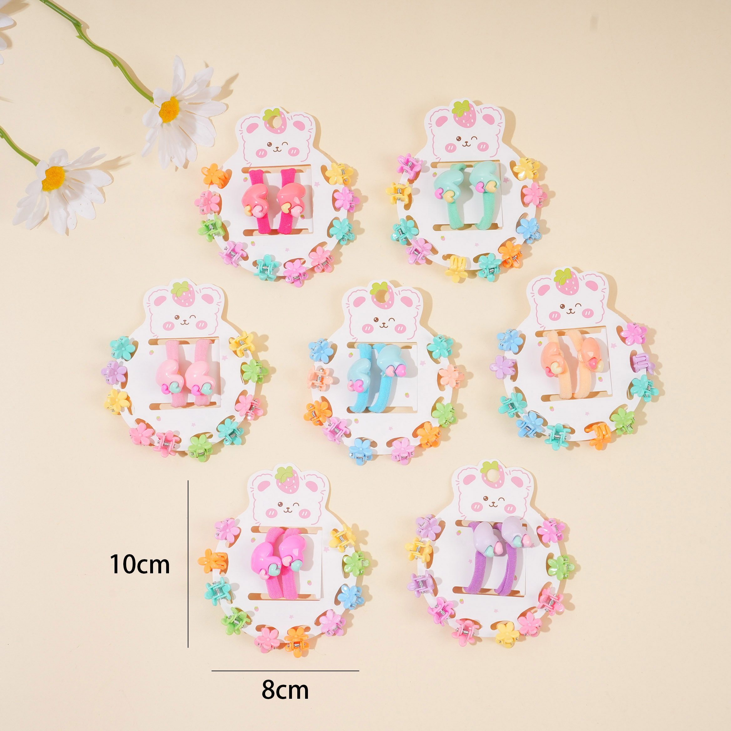 Heart Hair Tie + Claw Clip Set