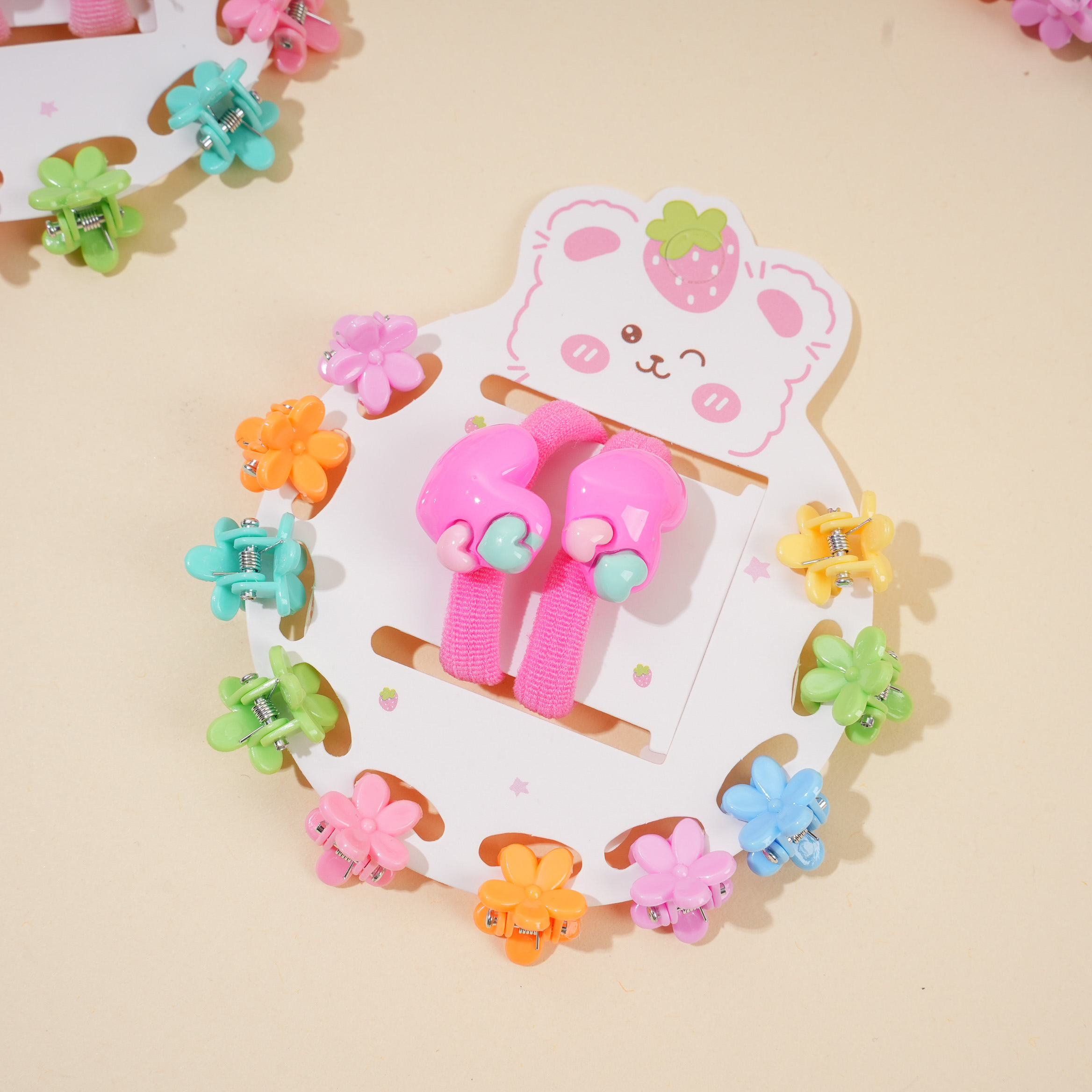 Heart Hair Tie + Claw Clip Set