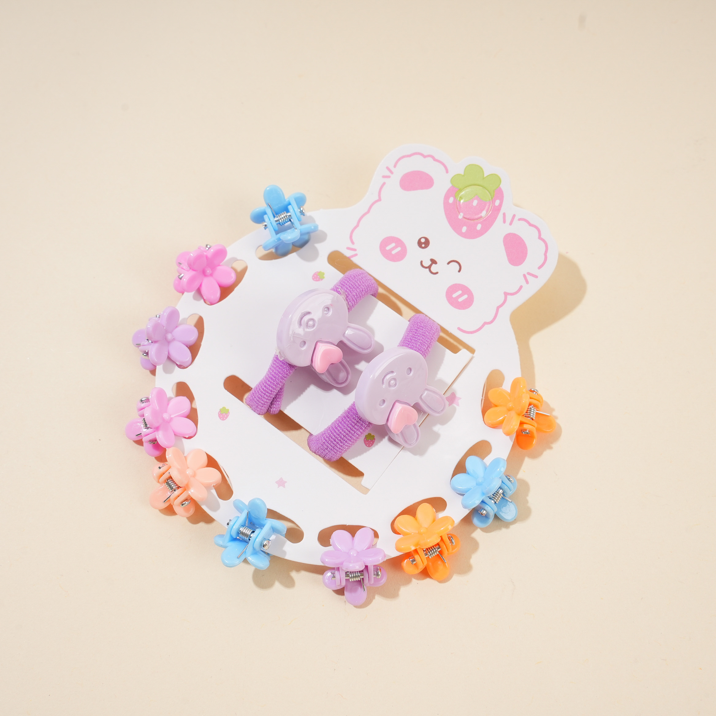 Rabbit Hair Tie + Claw Clip Set