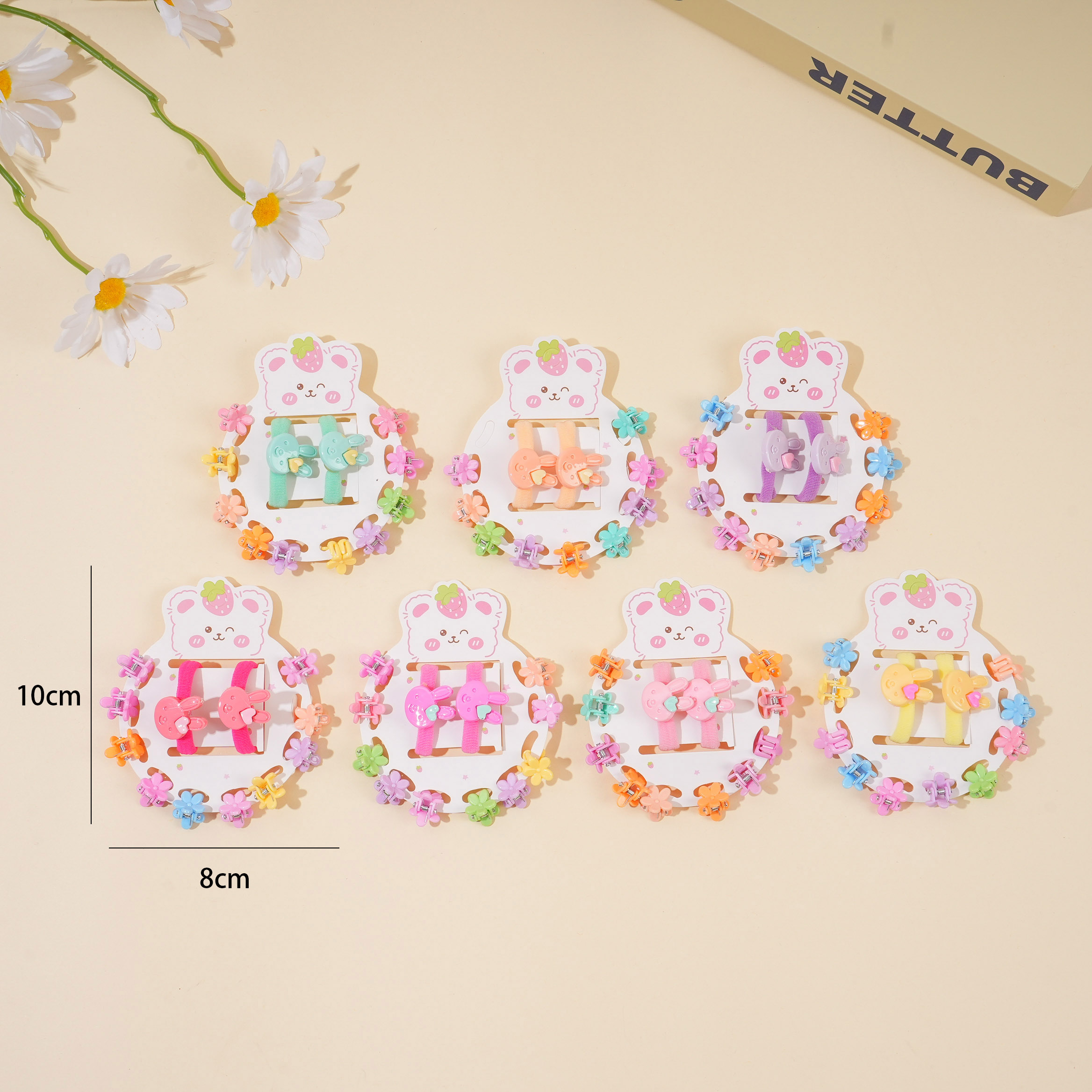 Rabbit Hair Tie + Claw Clip Set