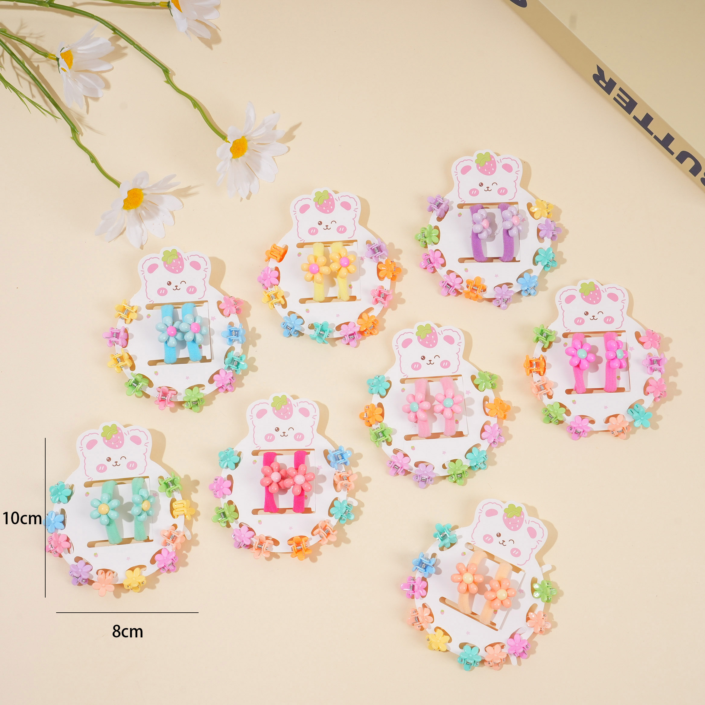 Flower Hair Tie + Claw Clip Set