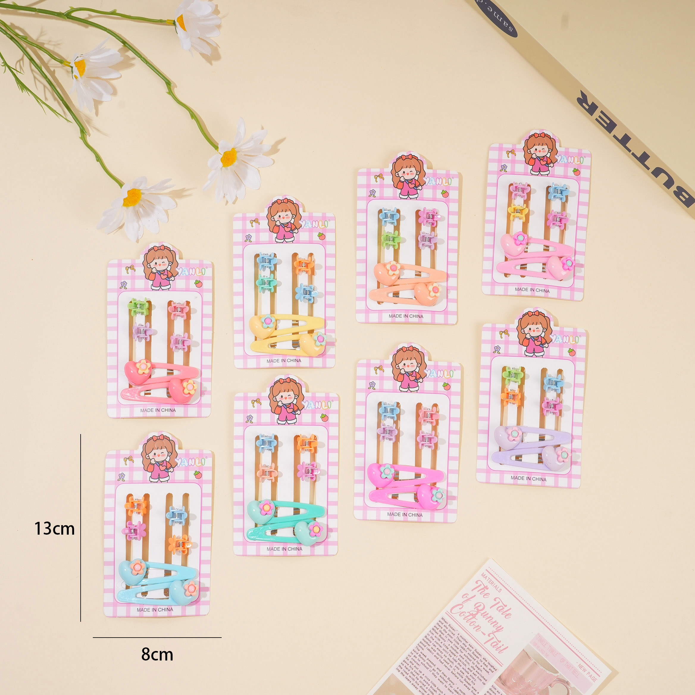 Heart BB Clip + Claw Clip Set