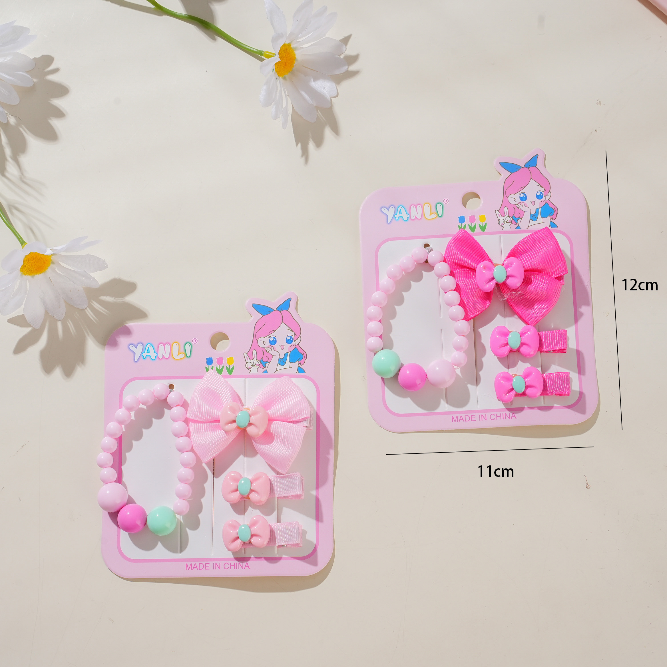 Bracelet + Bowknot Hair Clip Jewelry Set