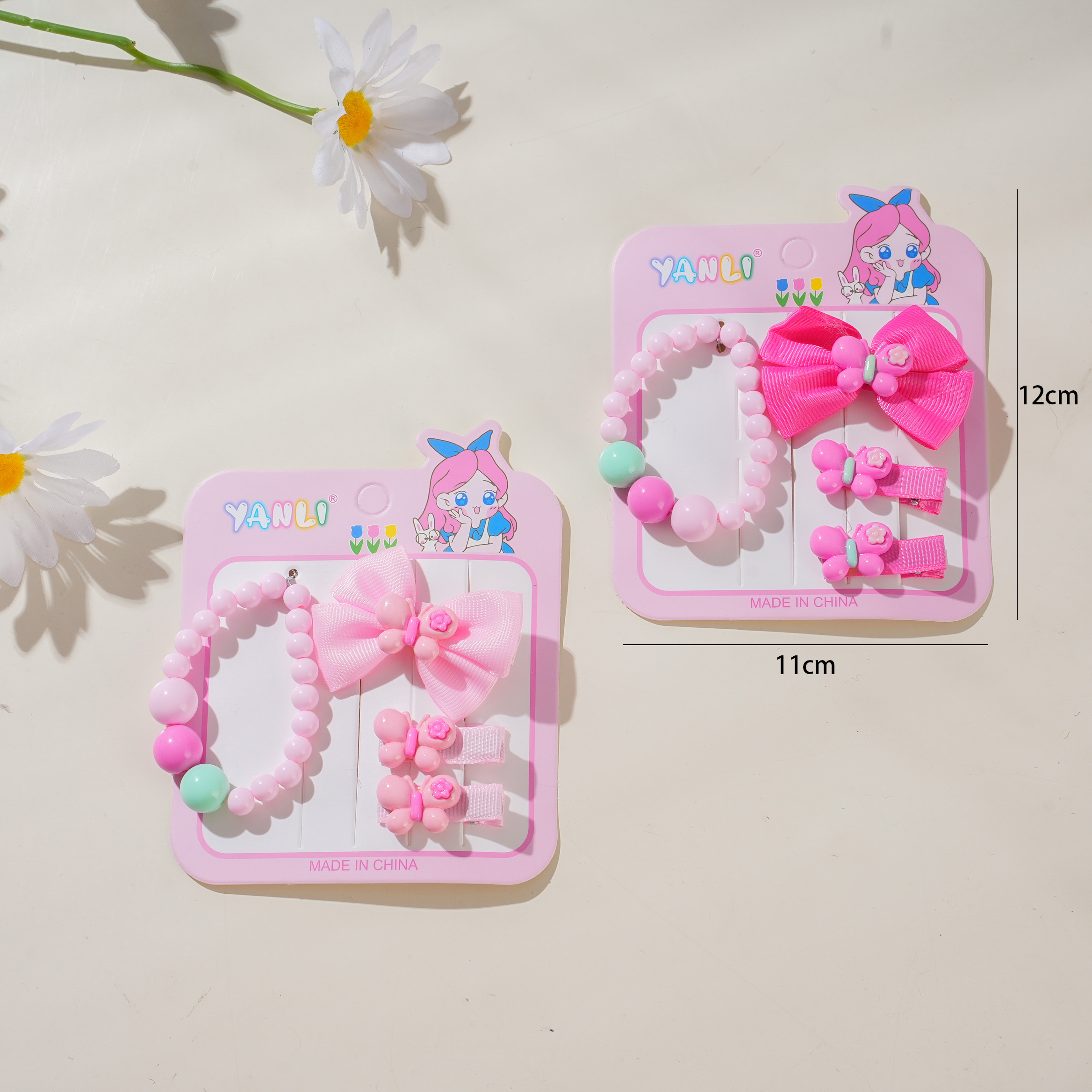 Bracelet + Butterfly Hair Clip Jewelry Set