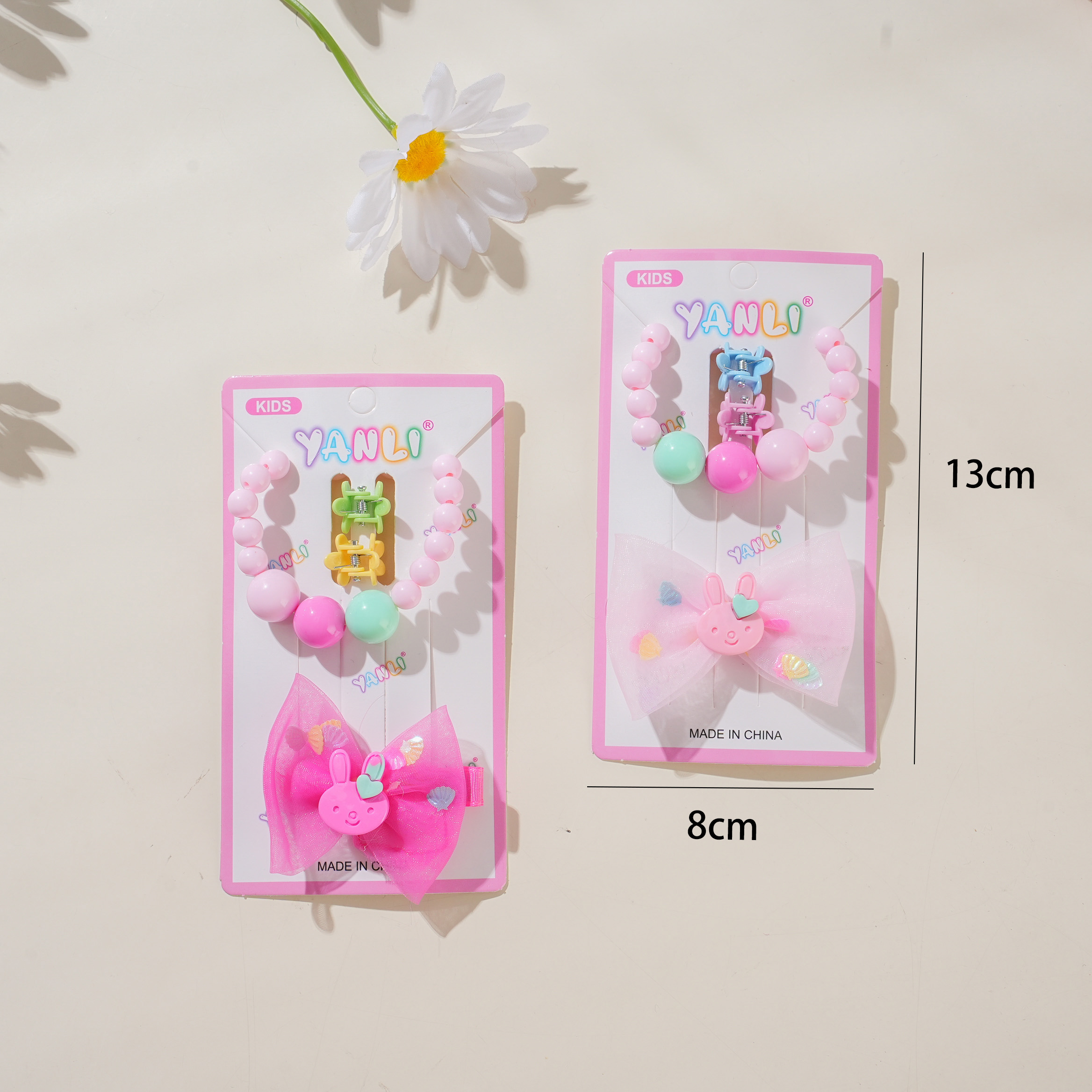 Bracelet + Rabbit Hair Clip Set