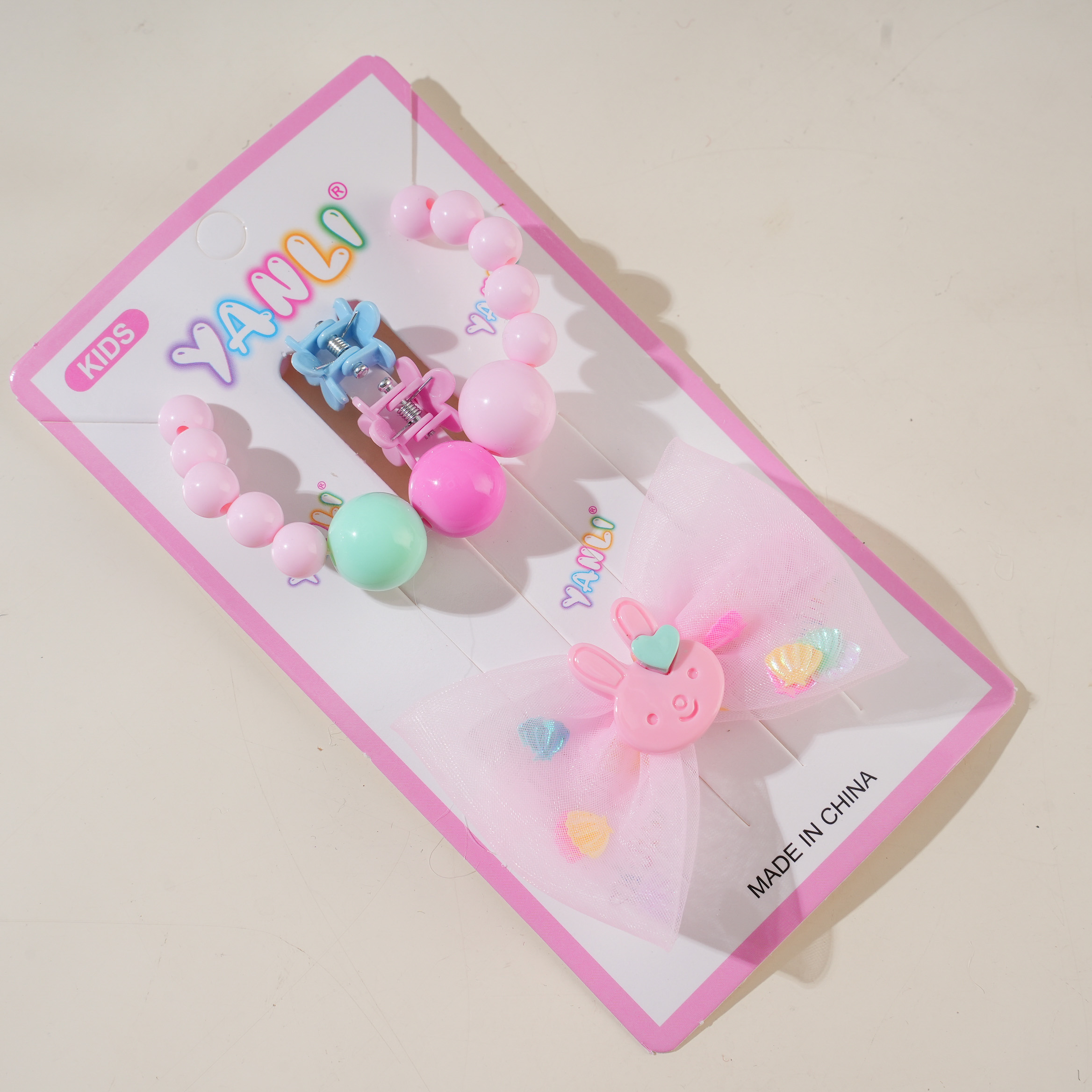 Bracelet + Rabbit Hair Clip Set